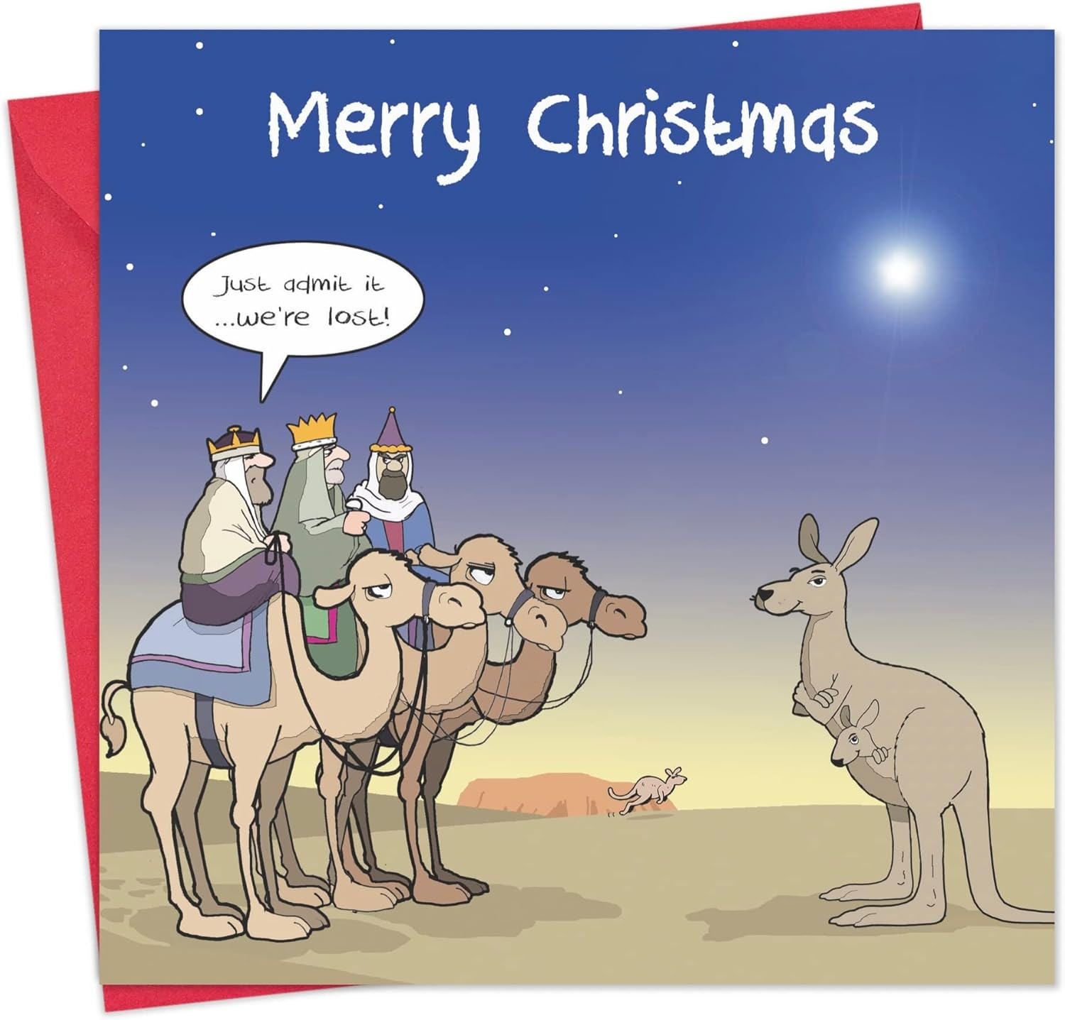 Twizler Merry Christmas Card with Three Wise Men - Happy Christmas Card - Xmas Card - Funny Christmas Card - Womens Christmas Card - Mens Christmas Card - Male Christmas Card - Female Christmas Card image number 4