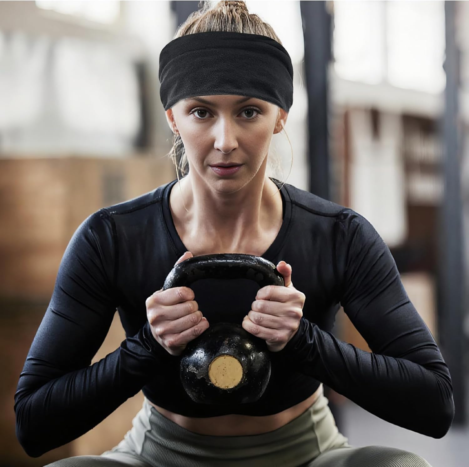 Culinavog Elastic Hair Band Set, 3 Pieces Wide Elastic Soft Hair Bands, Portable Summer Wide Headband, Multicoloured for Women, Non-Slip Headband for Women, Workout, Fitness (3 Colours) image number 2