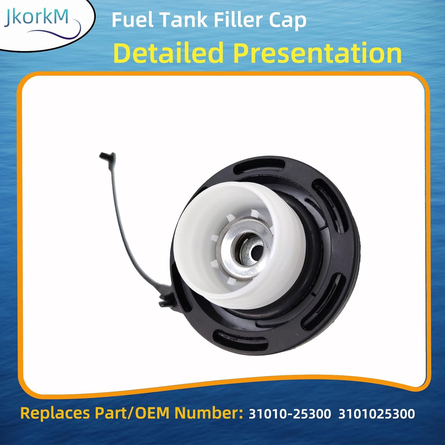 Jkorkm Gas Cap Fuel Tank Filler Cap 31010-25300, Filler Cap Fuel Cap Cover Compatible with Hyundai Getz, I10, I20, I30, I40, Ix20, Kona, Matrix OEM 3101025300 31010-38600 31010-3F600 Fuel Tank Cap
