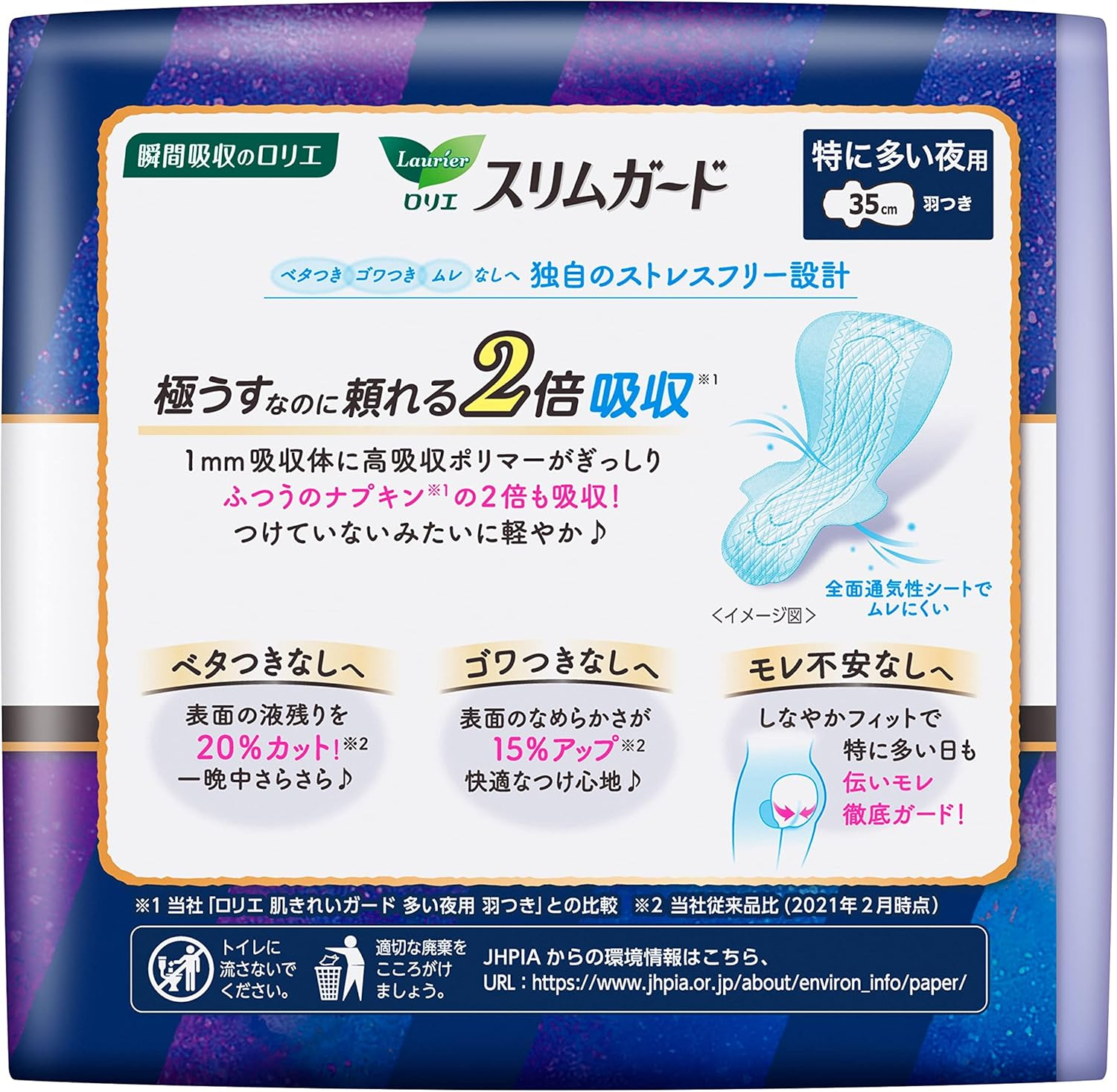 Kao Laurier Speed+ Slimguard Night Use - 13 Pads by Rollier image number 6