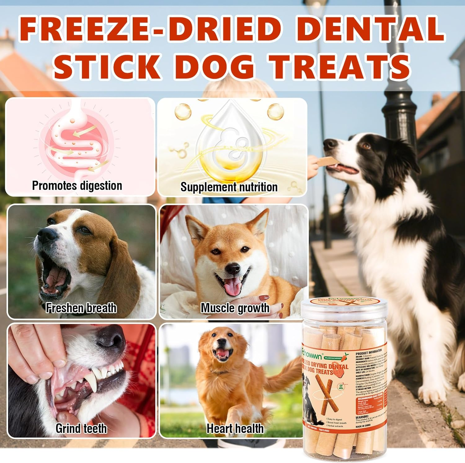 75G Dehydrated Salmon Sticks for Dog,Natural Salmon and Carrots,Easy to Digest and High Protein,For Daily Dog Training and Dental Healthy image number 5