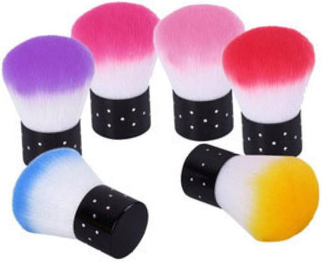 MOTHNUR 2Pcs Dip Powder Nail Brush Soft Bristle for Cleaning Nail Art Dust Brush for Home Use Random Color