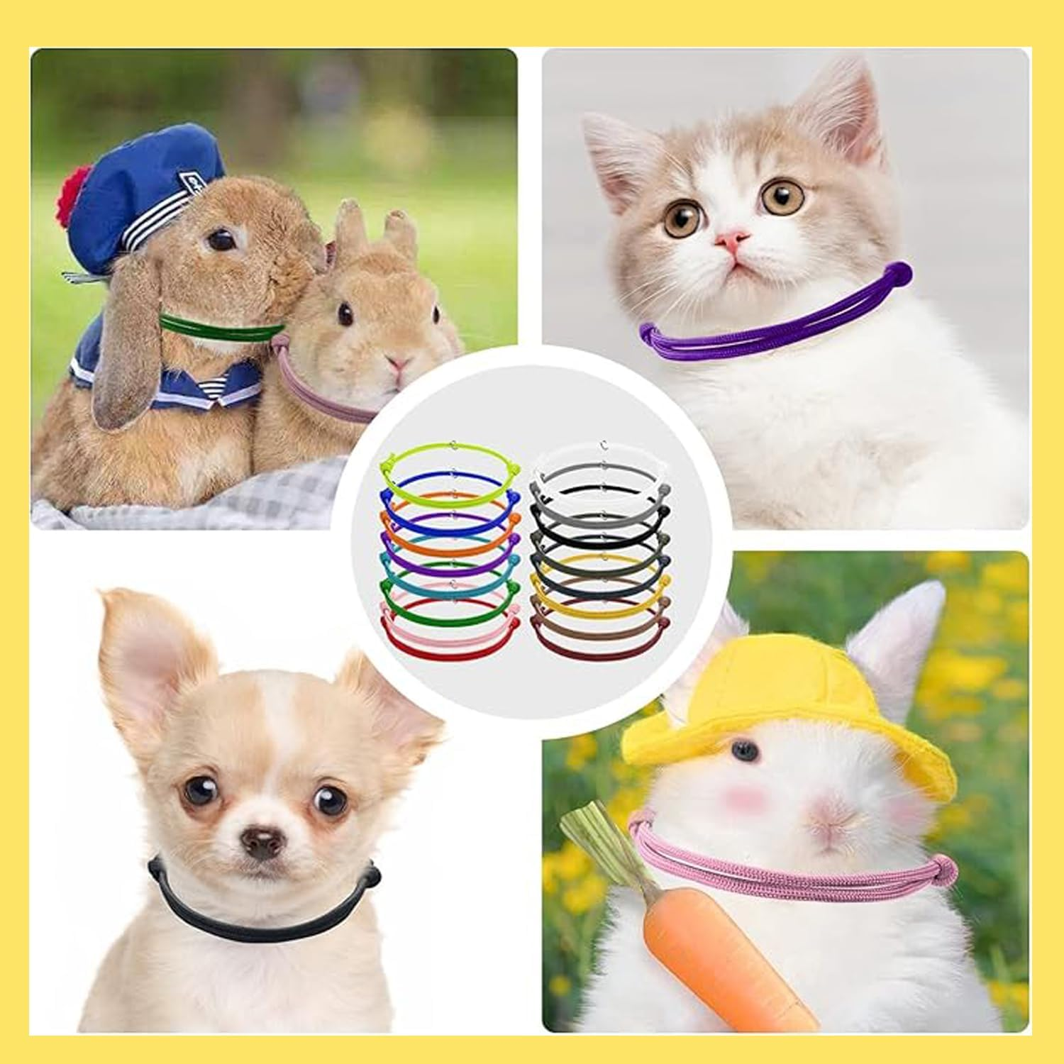 Lxcshljx 32Pcs Puppy Id Collars, Adjustable Soft Whelping Collars, 16 Colors Newborn Kitten Collars, Puppy Identification Collars Bands, Pet Pup Collars, Puppy Litter Collars for Small Dog Cats Rabbit image number 3