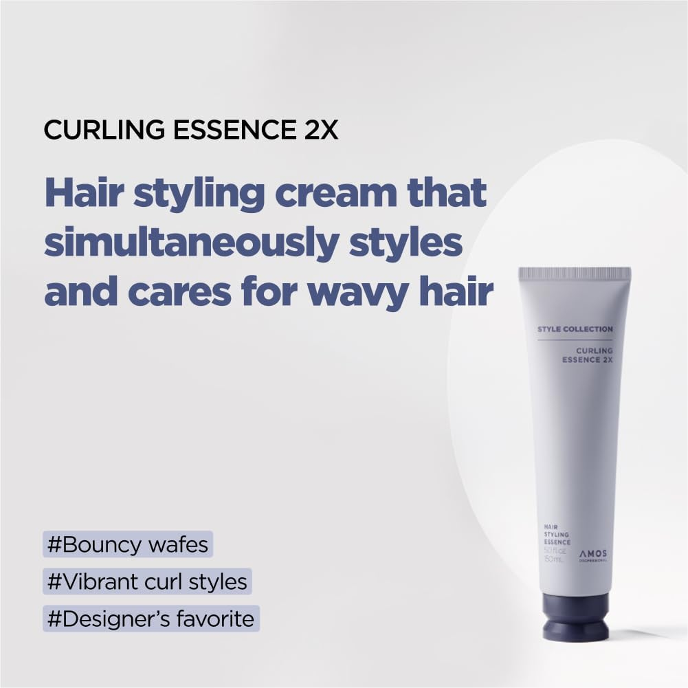 AMOS PROFESSIONAL Curl Defining Cream 2X | for Wavy and Curly Hair | Anti-Frizz Hair Styling Gel, 2 in 1 Hydrate and Smooths, Korean Hair Essence, 5.1 Fl. Oz image number 4