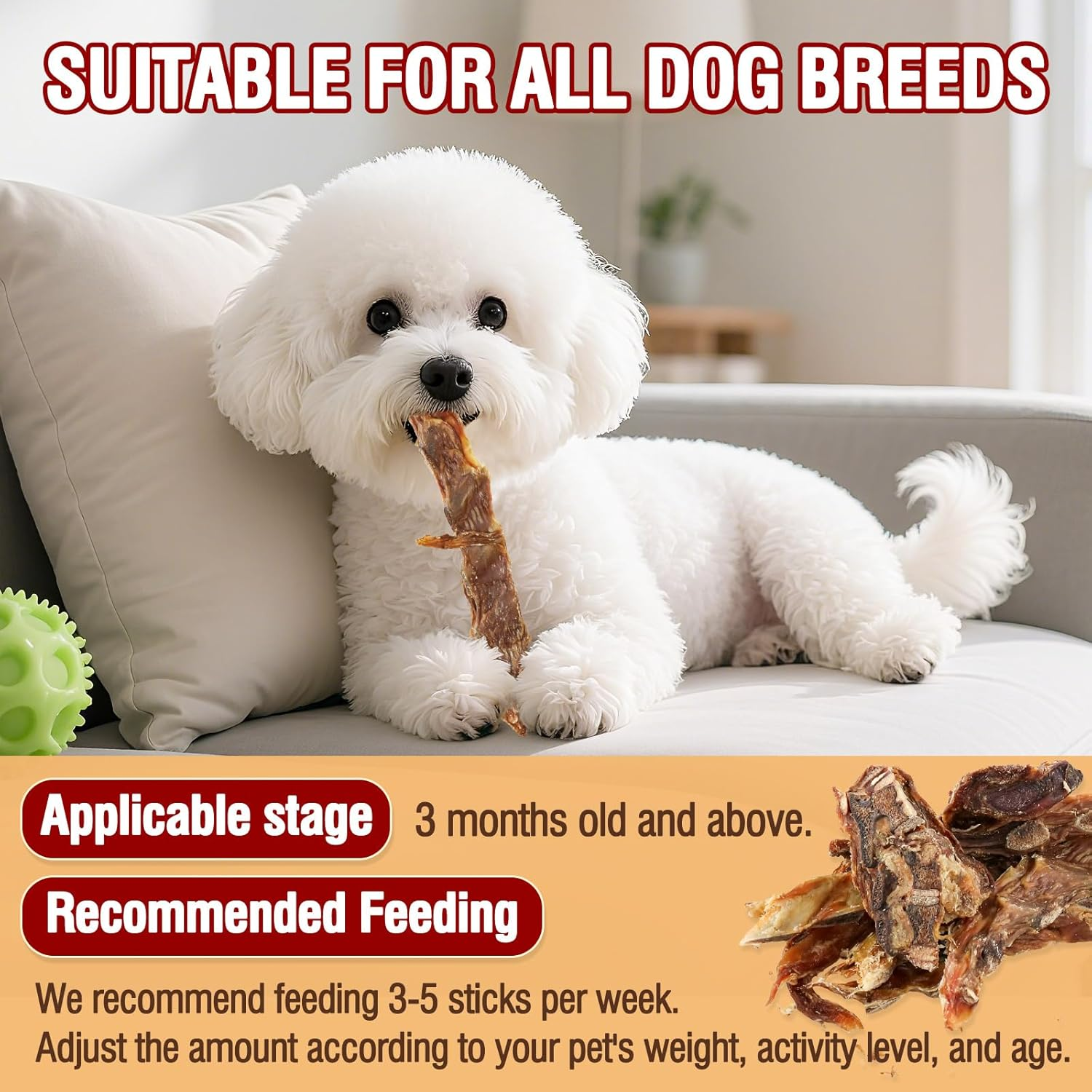 Beef Rib Bones Dog Treats,100% Natural Rib Bone Beef Chews from Grass Fed Cattle,Long Lasting Dog Chew Bones for Aggressive Chewers,Promotes Dental Health,150G image number 5