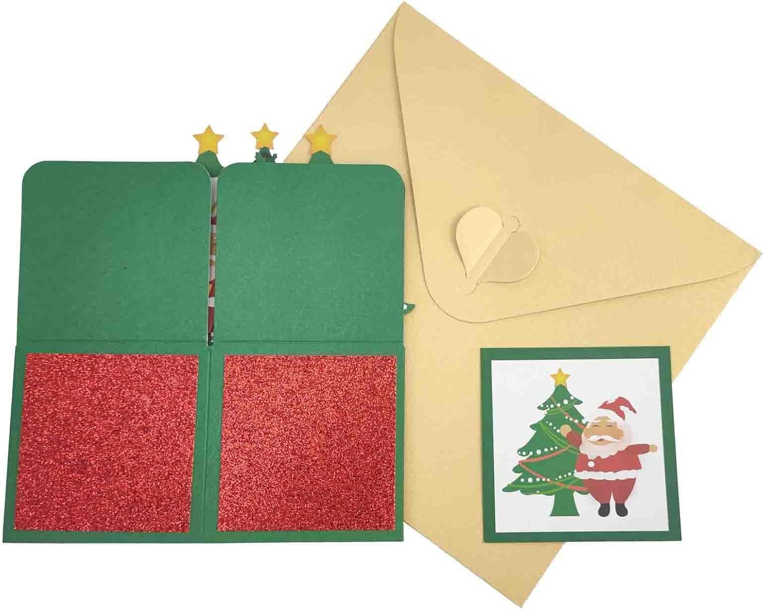 Veryufun Christmas Cards, 3D Pop up Christmas Cards Boxed with Envelope Pop up Greeting Cards Handmade Gifts for Holiday Xmas (Red) image number 3