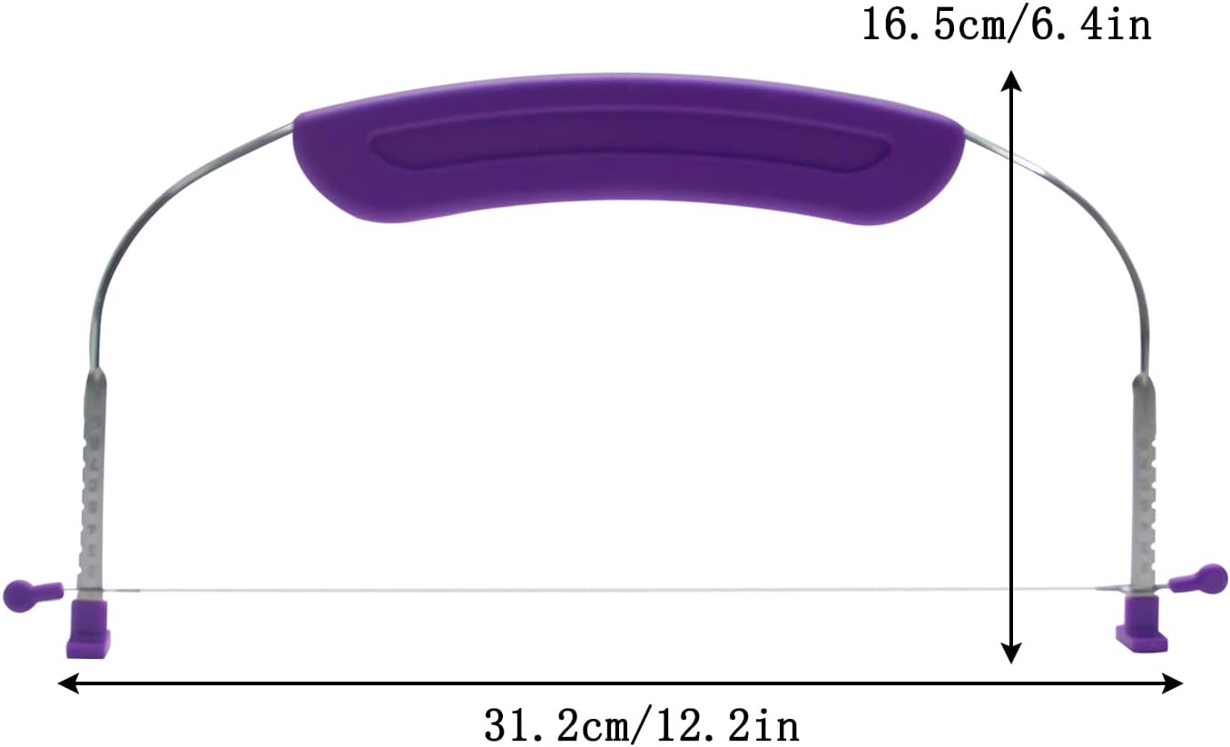 Adjustable Cake Levcake Cutter Slicer Leveler, 9 Different Height Premium Food Grade Stainless Steel Double Wires Cake Cutter/Slicer/Adjustable Cake Leveler for Leveling and Molding (Purple) image number 1