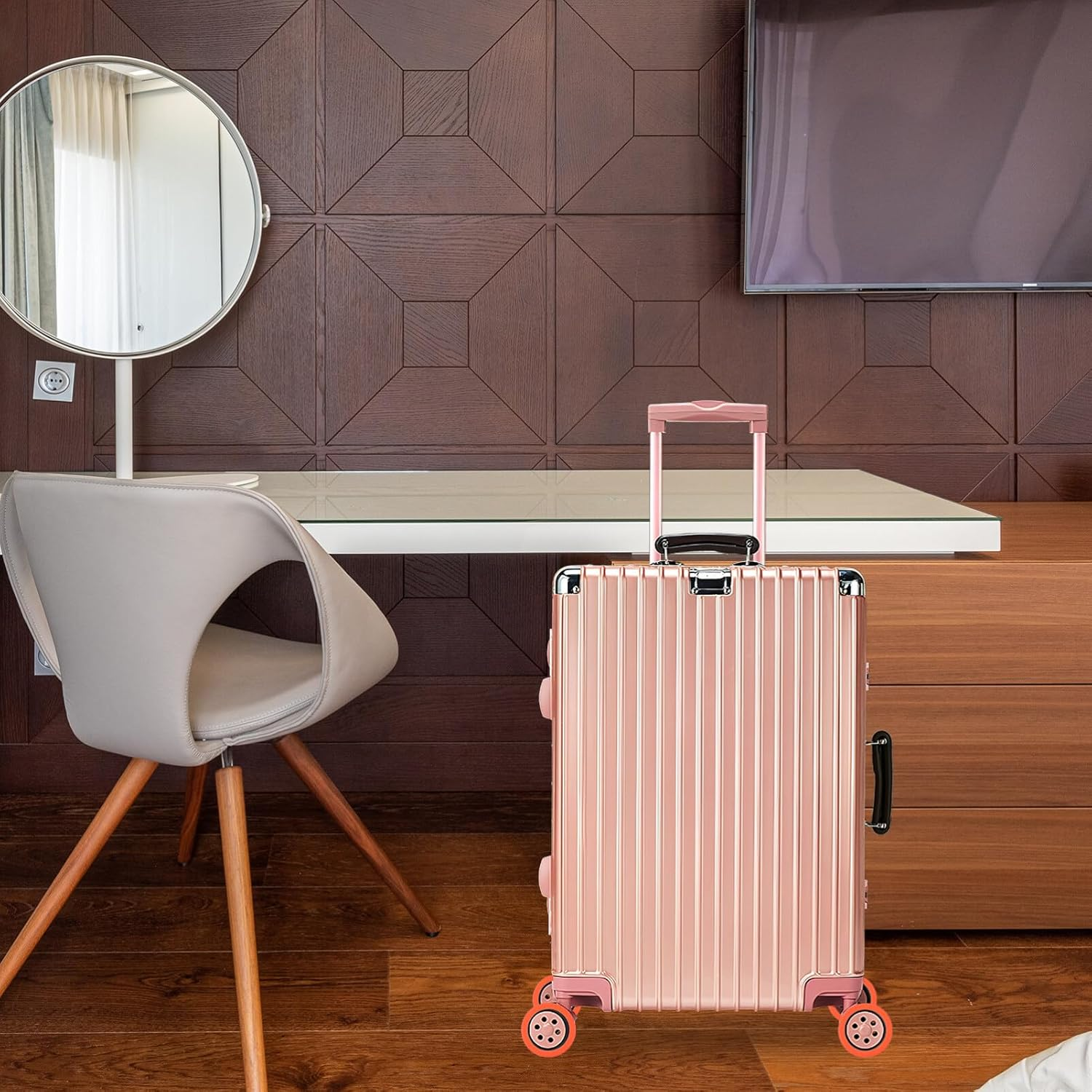 Healvian 8Pcs Luggage Wheel Protector Rubber Suitcase Wheel Travel Caster Protectors for Noise Reduction Floor Compatible Suitcases image number 1