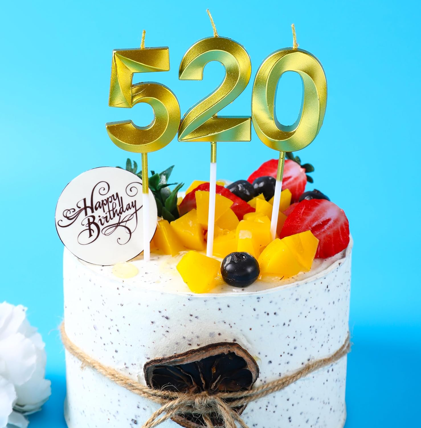 Gold Diamond Number Birthday Candles (20) image number 4