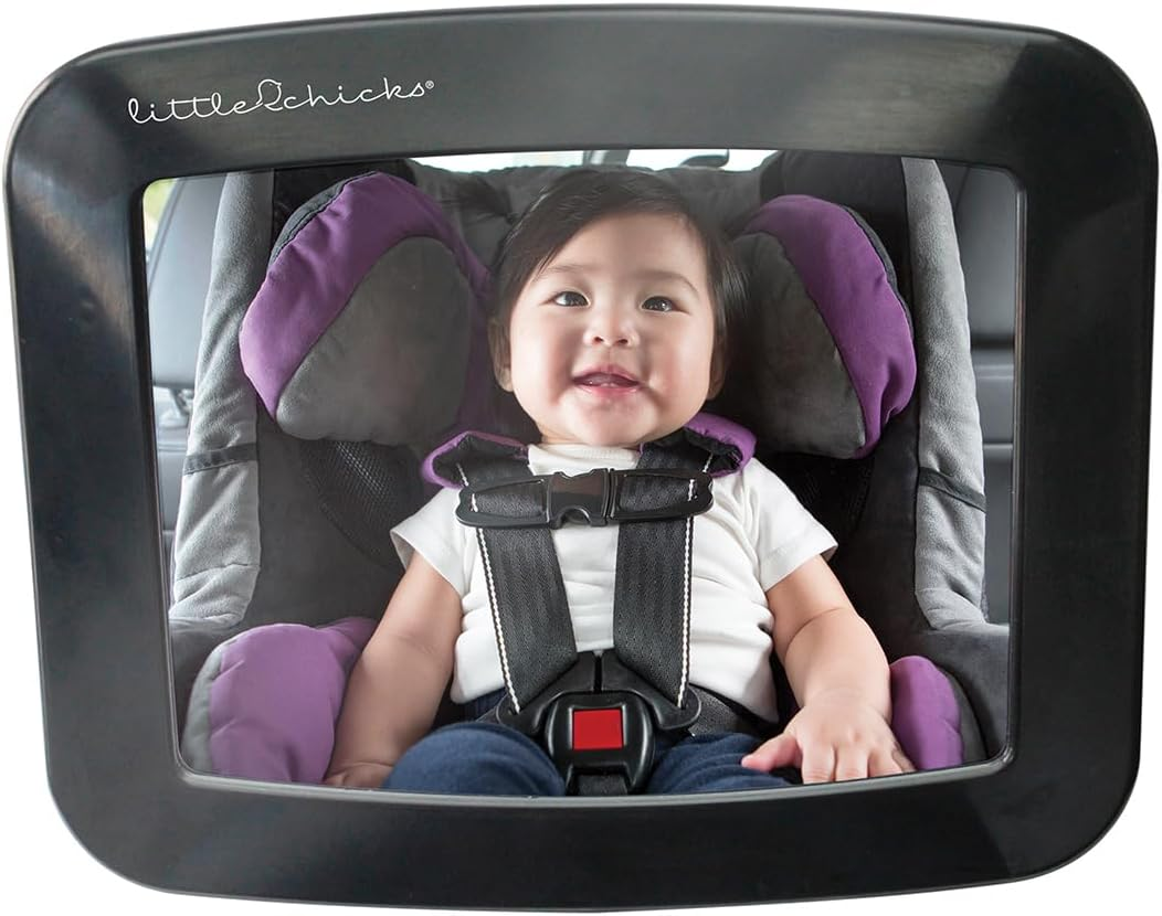 Little Chicks Adjustable Wide Angle Backseat Car Mirror - Baby Carseat Mirror for Rear Facing Car Seat - 360 Swivel Crystal Clear Optimal View - Easy Monitoring for Newborns, Infants and Toddlers image number 5