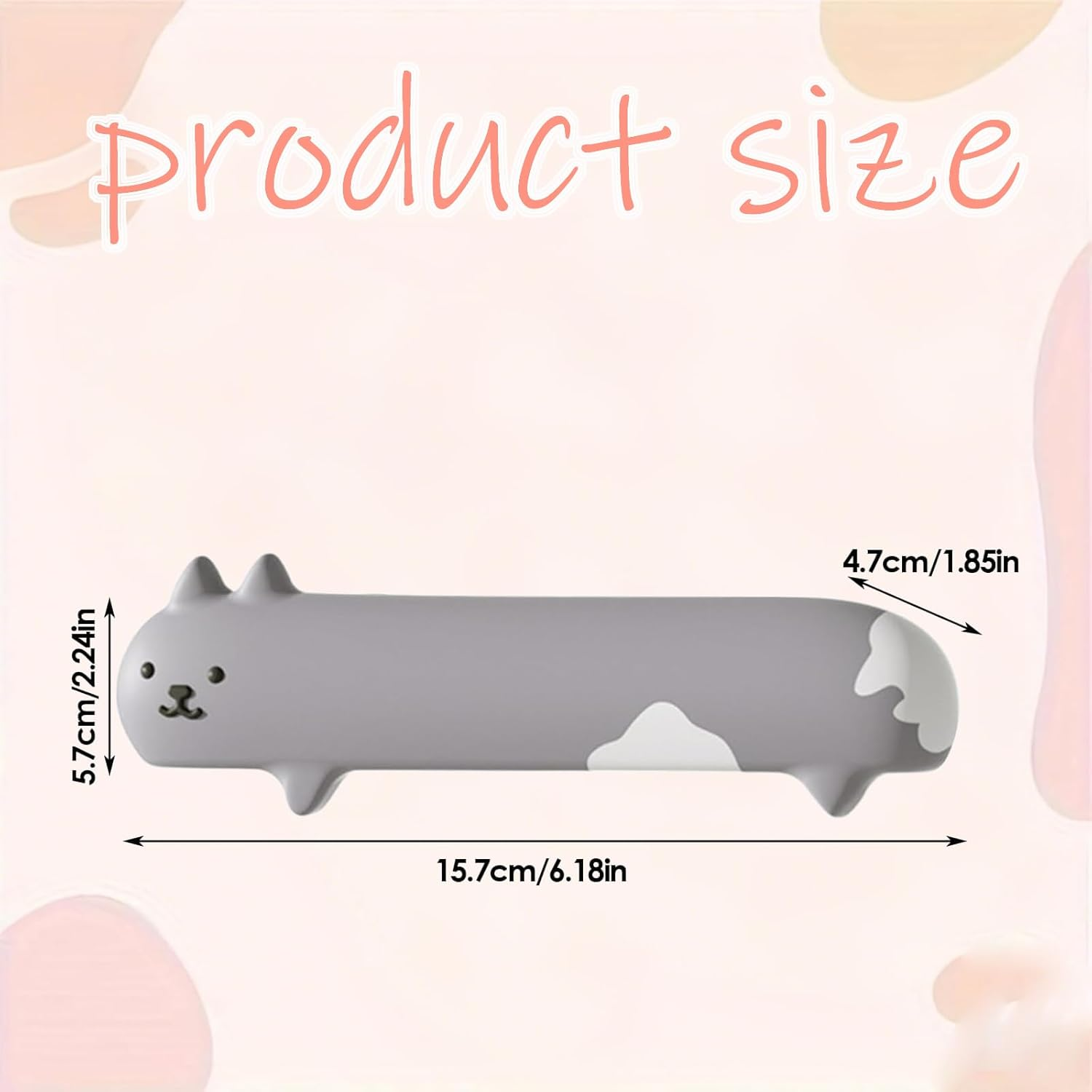 1Pcs Cartoon Door Knob Covers - Soft Anti-Collision Door Handle Cushions for Holiday Decor & Winter Bathroom/Home Bedroom Safety Protection (Grey) - Black image number 2