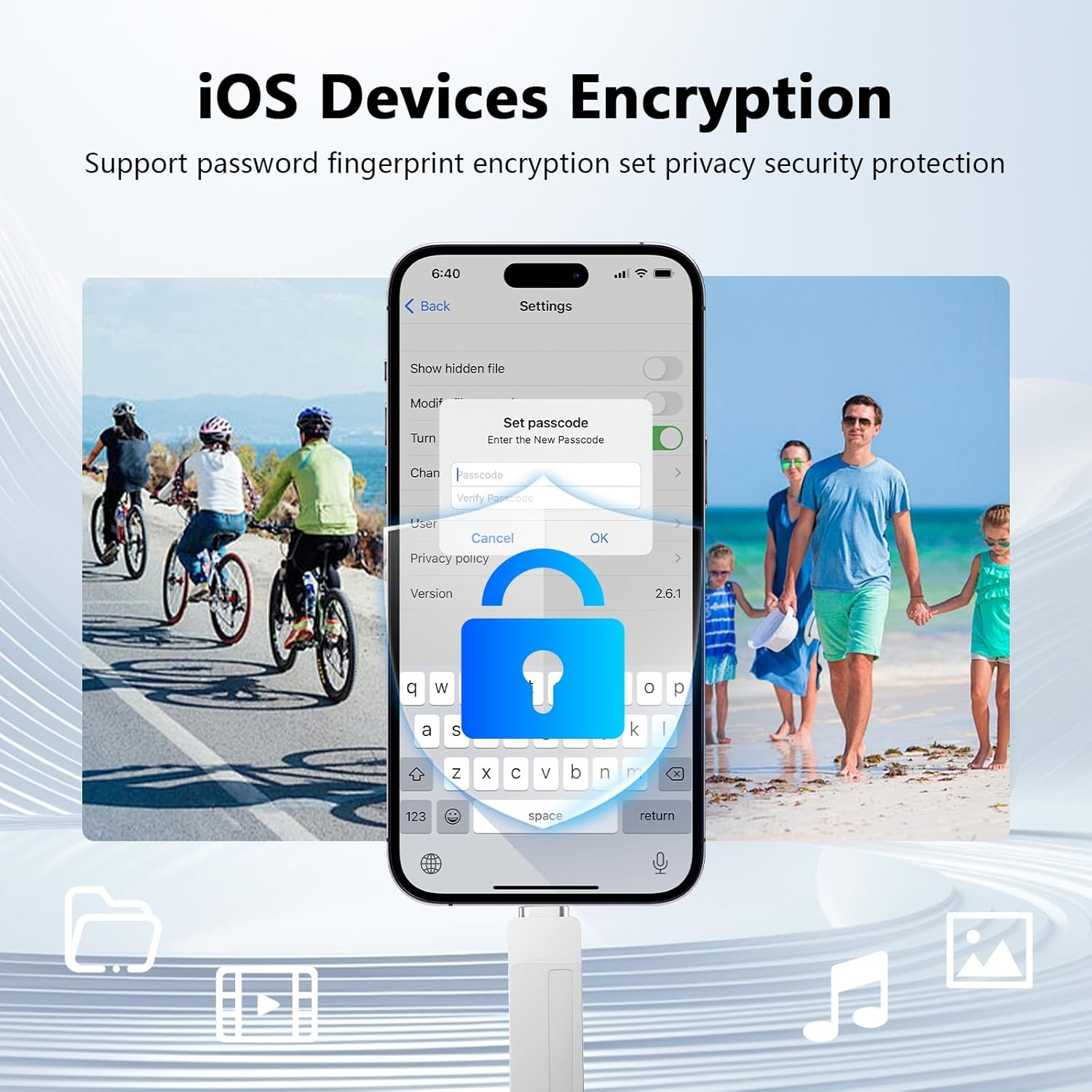 3 in 1 Flash Drive for Iphone - 256GB Phone Photo Stick for Backup, High Speed USB Memory Stick, USB Thumb Drive for Iphone/Ipad/Pc/More Devices (Silver) image number 5