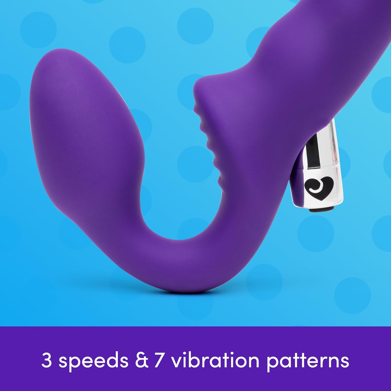 Lovehoney Posable Strapless Strap on Dildo for Women | 6 Inch Silicone Rippled Double Ended Dildo Vibrator for Couples | Rechargeable Bullet Vibrator with 10 Modes | Textured Clit Stimulator Sex Toy