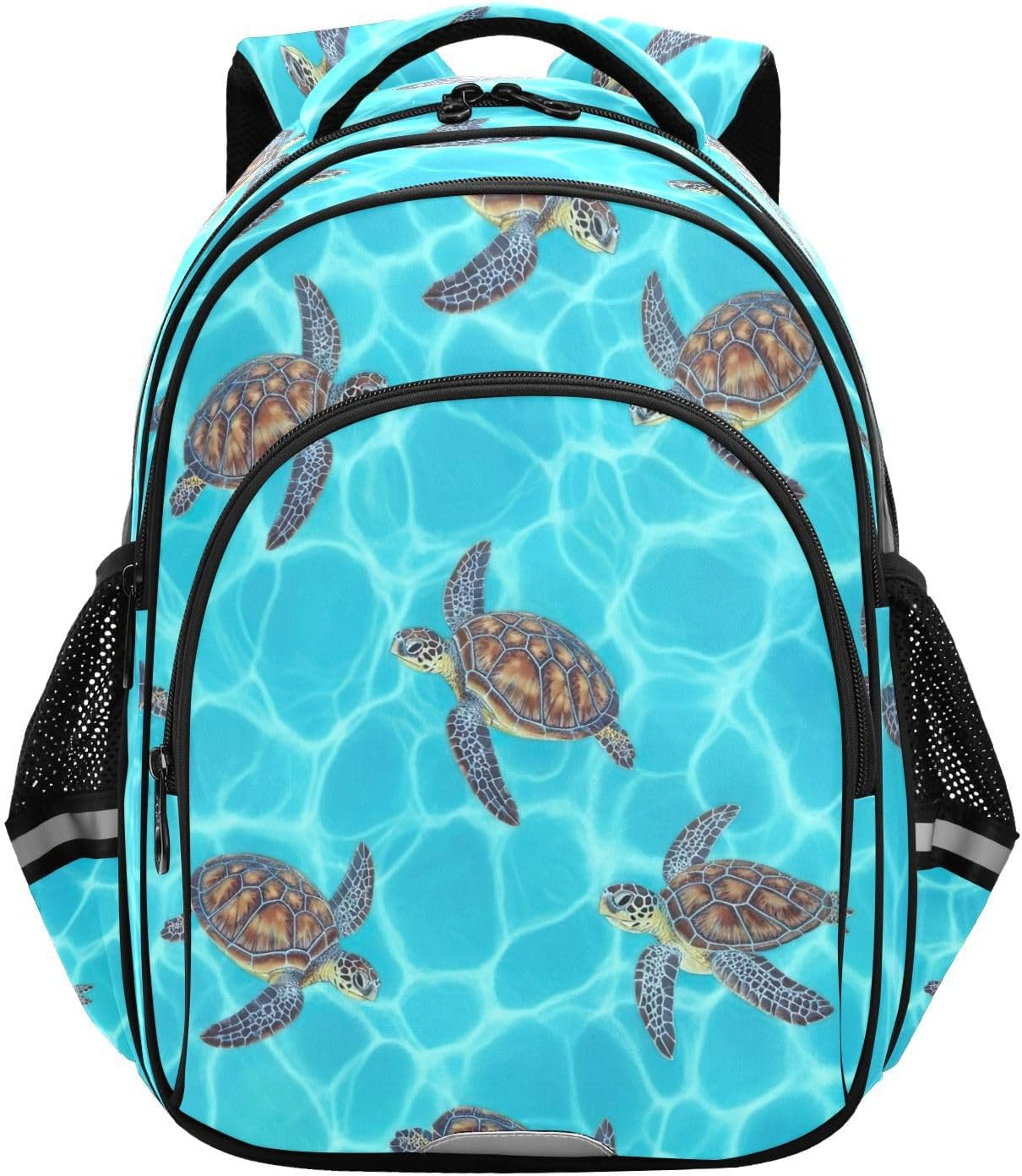 RPLIFE Sea Turtles Blue Aqua Kids Backpack for School Ages 8-14, Backpack for Boys Elementary School image number 3