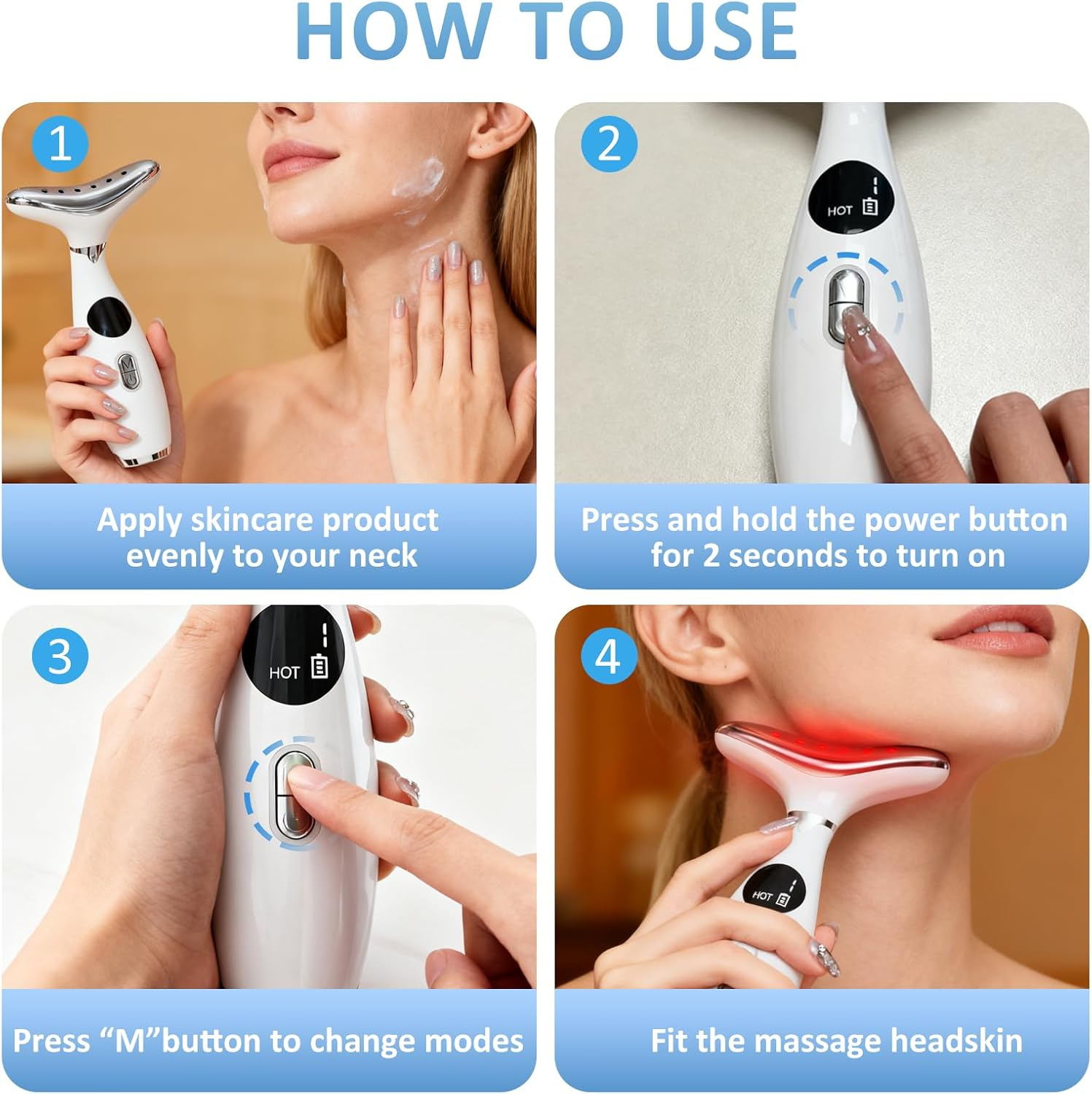 Roobuck EMS Face Lifting Massager for Face & Neck - Portable Anti-Wrinkle Skin Tightening Device, Beauty Therapy Tool for Daily Skincare & Full Body Use image number 4