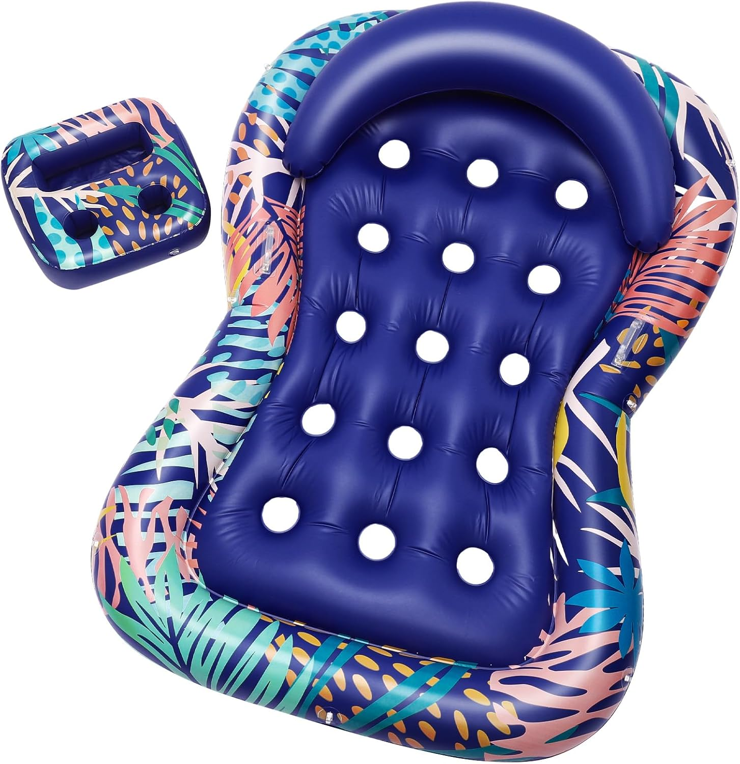 Heysplash Inflatable Pool Air Mattress with Cup Holder, Pool Inflatable Bed in Mermaid Tail Shape Summer Pool Toy Portable Large Inflatable Tanning Pool Outdoor Floating Rafts image number 1