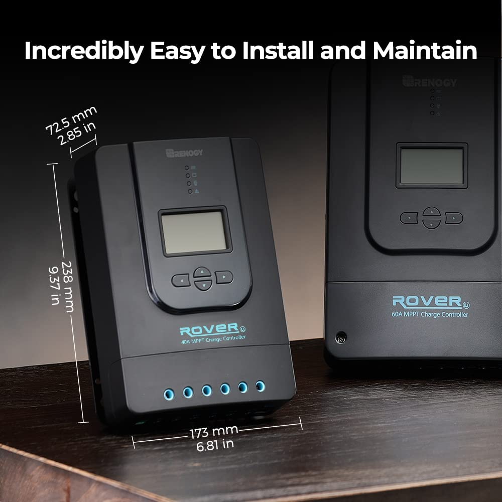 Renogy Rover Li MPPT 12V/24V 40 Amp Solar Panel Charge Controller Regulator with Bluhtooth, for AGM Gel Flooded Lithium Battery image number 4