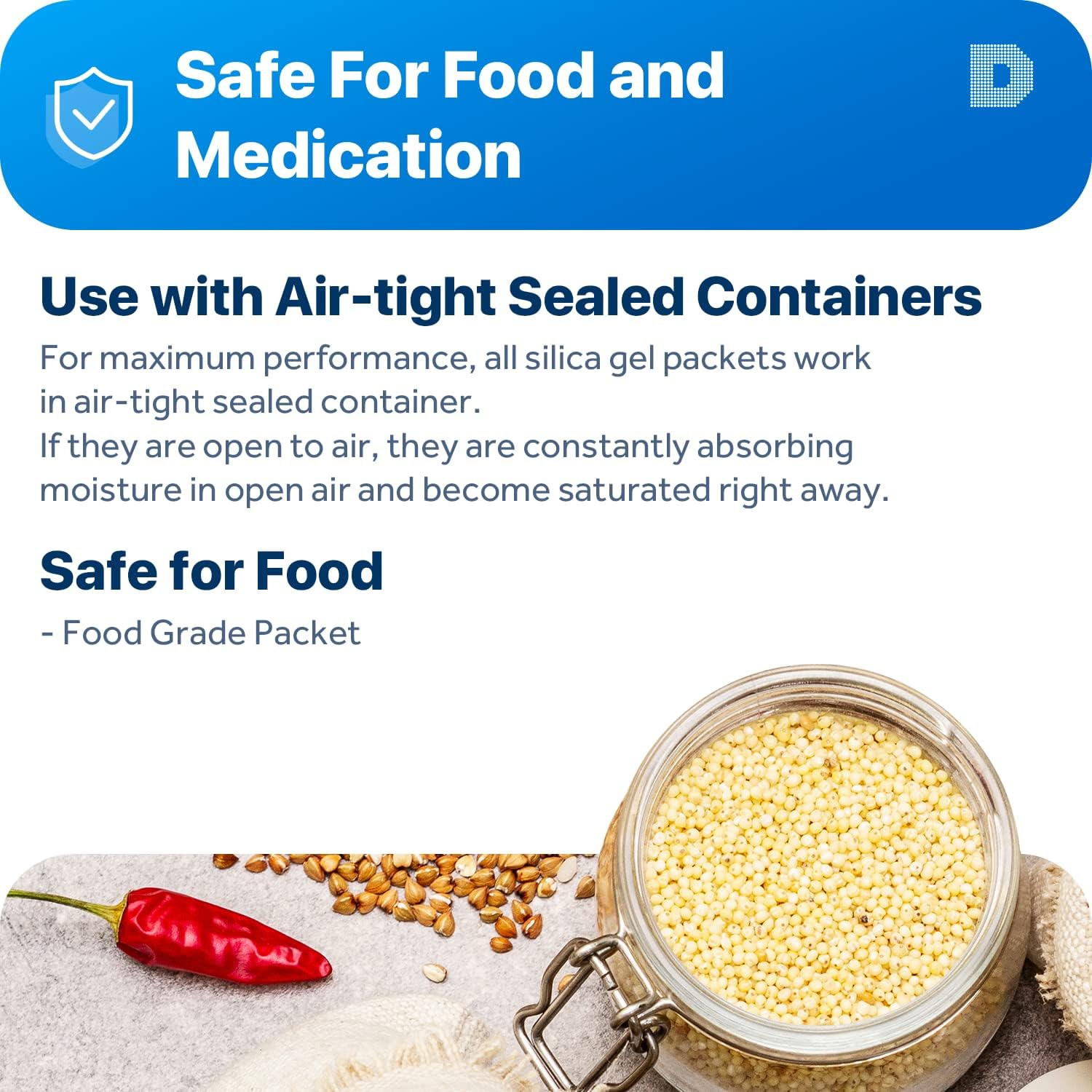 Dry & Dry 30 Gram [20 Packets] Silica Gel Packets Desiccants, Silica Packets - Rechargeable Silica Gel Packs, Silica Gel Packets, Desiccants Packets, Silica Gel