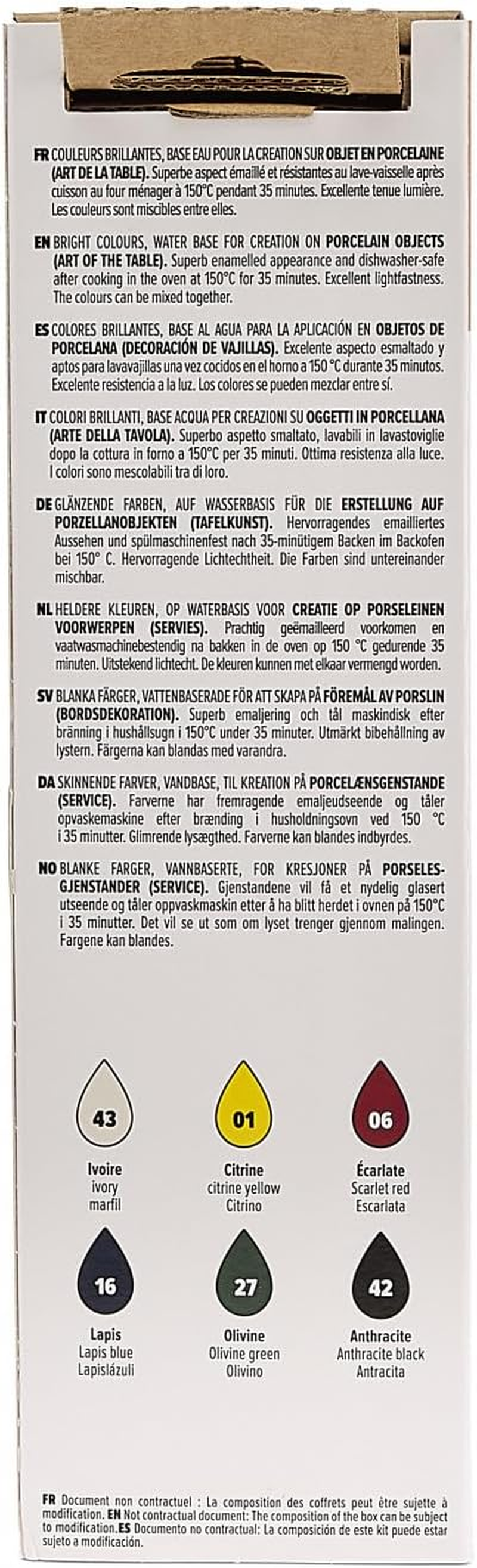 Pebeo Porcelaine 150 Gloss Decorative Paint Bottle, Set a (6 X 20 Ml) image number 6