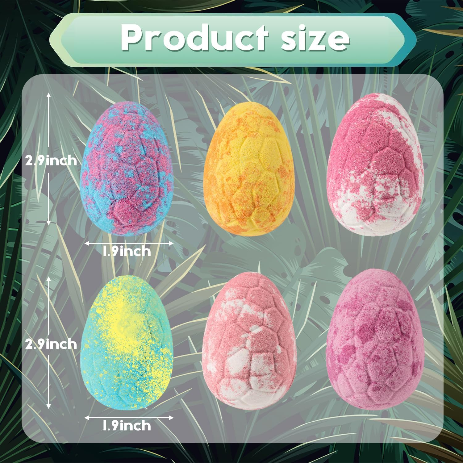 Bath Bombs with Surprise Toy Inside, 6 Pack Dino Egg Organic Bath Bomb with Dinosaur Toys, Bubble Bath Bombs Ball Kit for Birthday Toy Gifts (Pink Box) image number 4