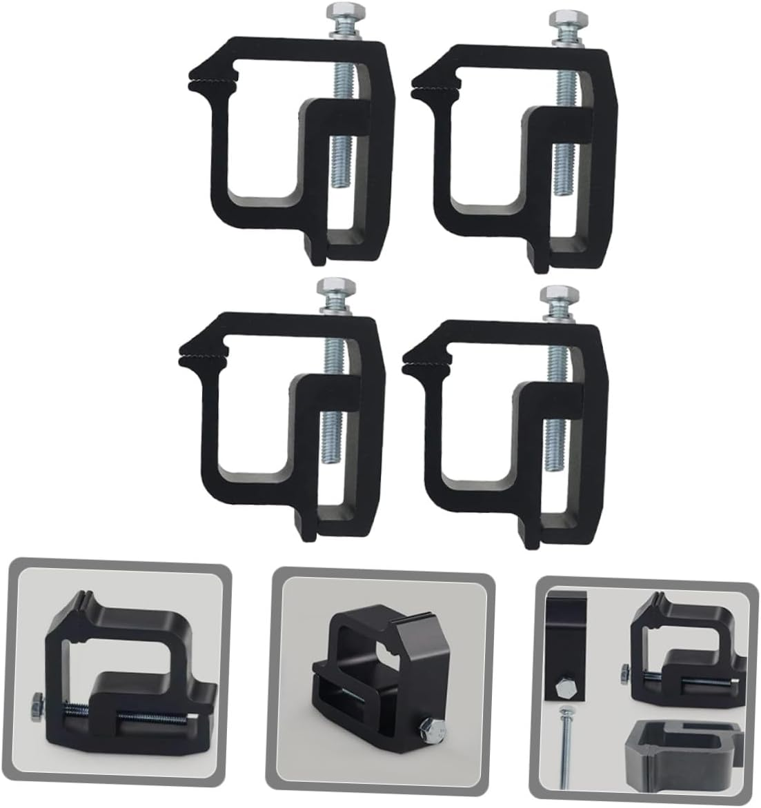 POPETPOP 4Pcs Truck Topper Clamps Camper Shell Mounting Clamps for Secure and Stable Truck Bed Canopy Installation Easy to Install Camping Accessories image number 2