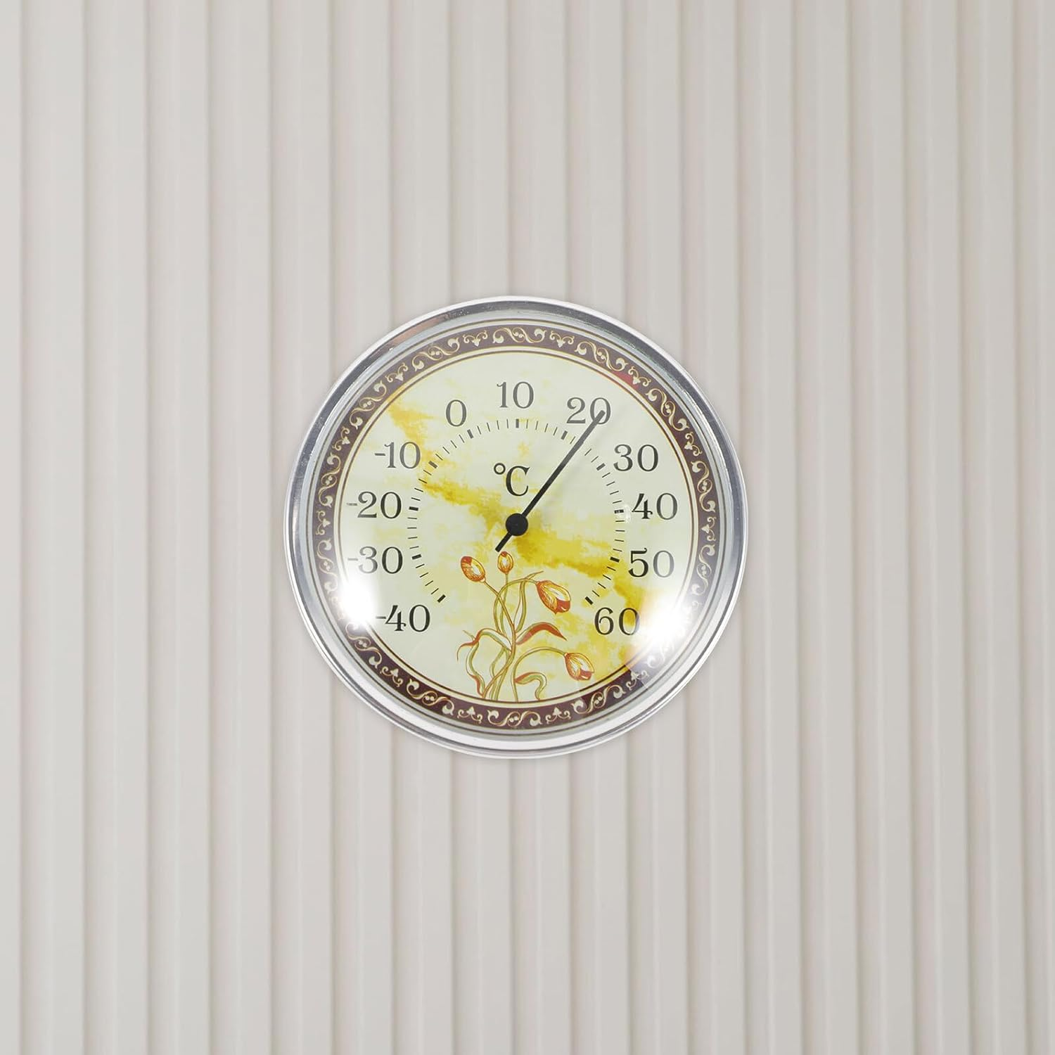 VICASKY High Precision Indoor Wall Thermometer with Tulip Pattern Accurate Temperature Gauge for Nursery Sauna and Home Use Read Hanging Design Temperature Monitor image number 4