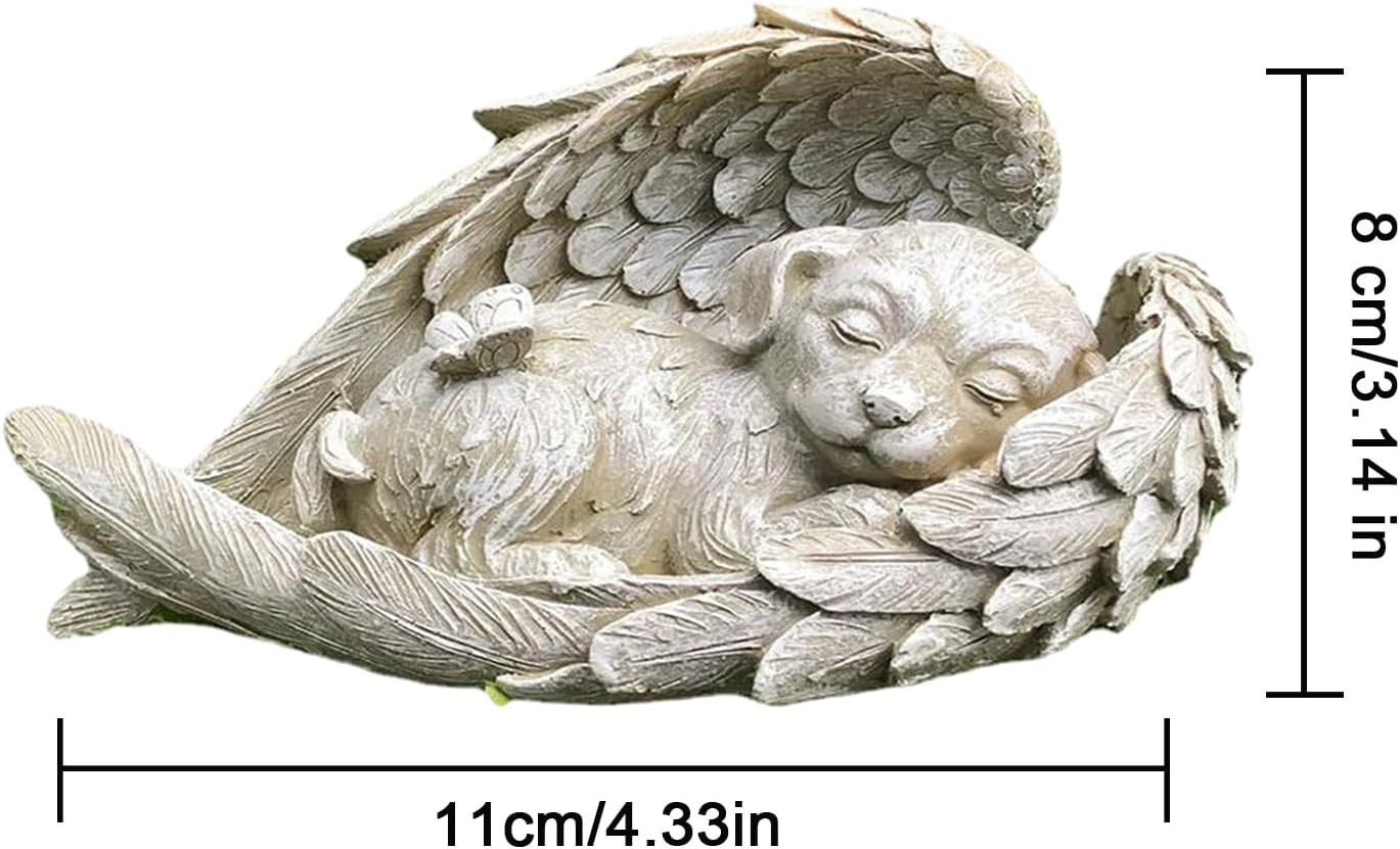 Dog Angel Pet Memorial Gravestone Dog Personalised Memorial Plaque for Grave Tombstone Cat for Outdoor Keepsake Dog Pet Memorial Grave Decoration Angel Dog Angel Cat Memorial Statue Remembered image number 3