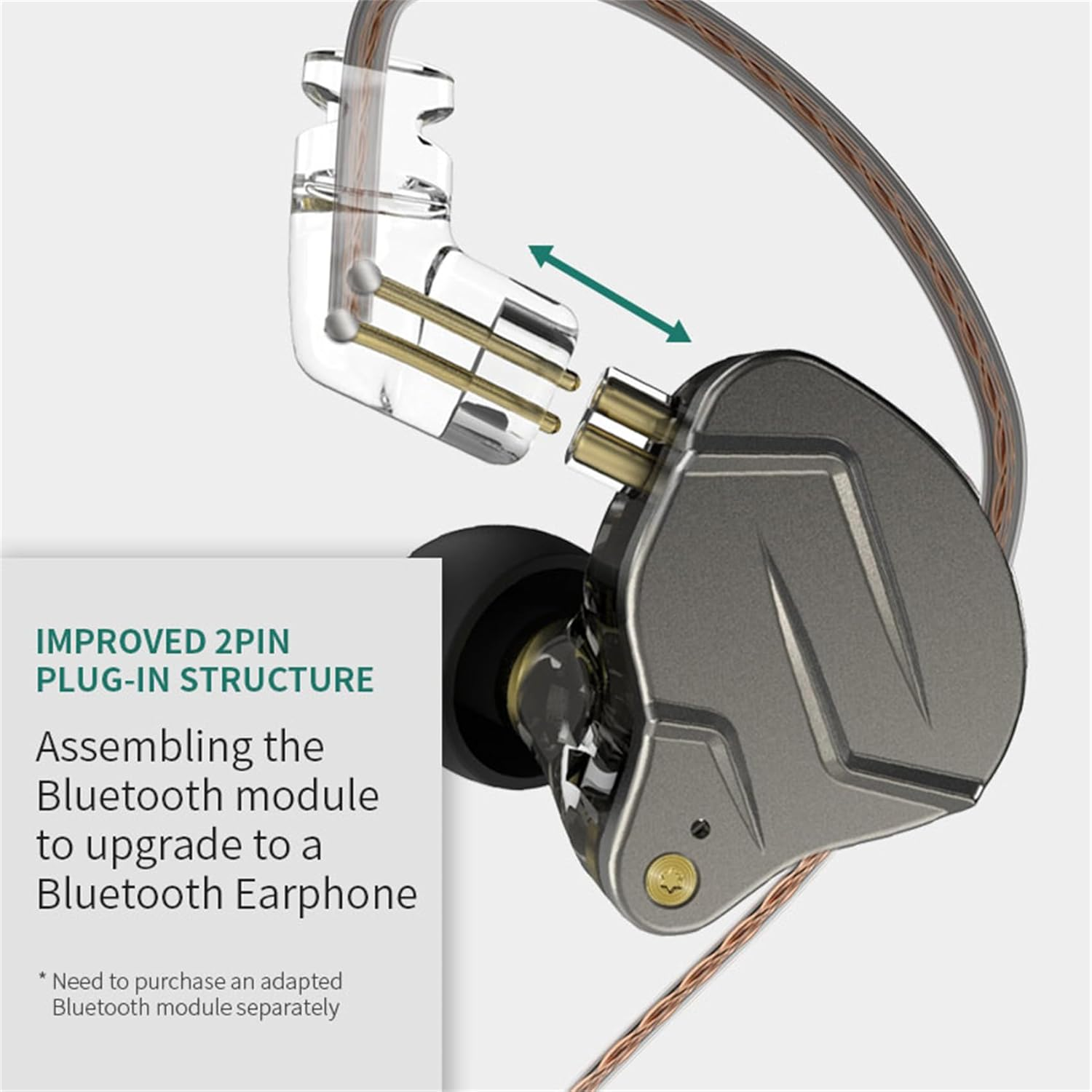 KZ ZSN Pro in Ear Monitors, IEM Earphones with Hybrid Dynamic Driver Balanced Armature, Wired Earphones Headphones 1DD 1BA Gaming Earbuds Stereo Bass Sound Ergonomic Comfortable Fit(Purple No Mic)