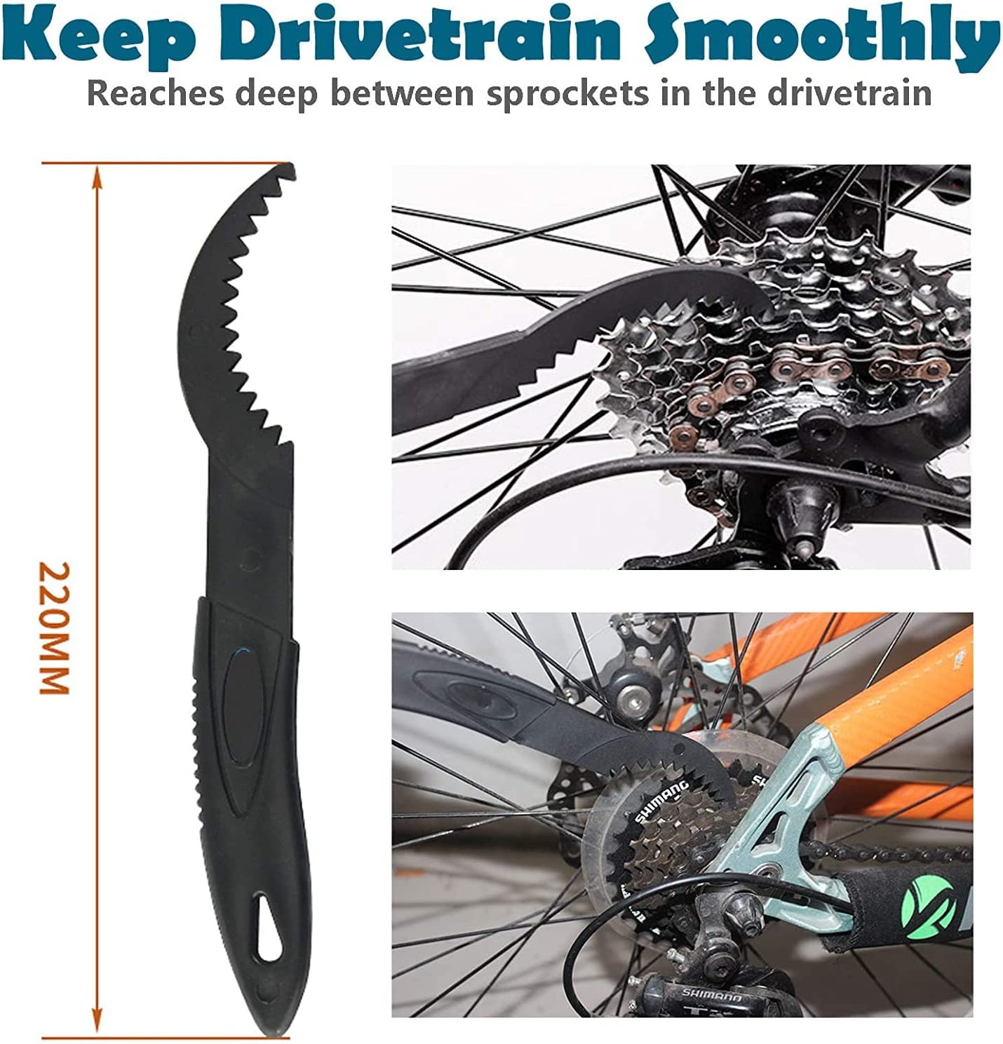 Bike Chain Cleaner Kit - Bicycle Chain Cleaning Brushes - Wash Tools Bike Chain Maintenance, Chain/Crank/Tire/Sprocket Cycling Corner Stain Dirt Clean for Mountain Bikes MTB City Bikes image number 3