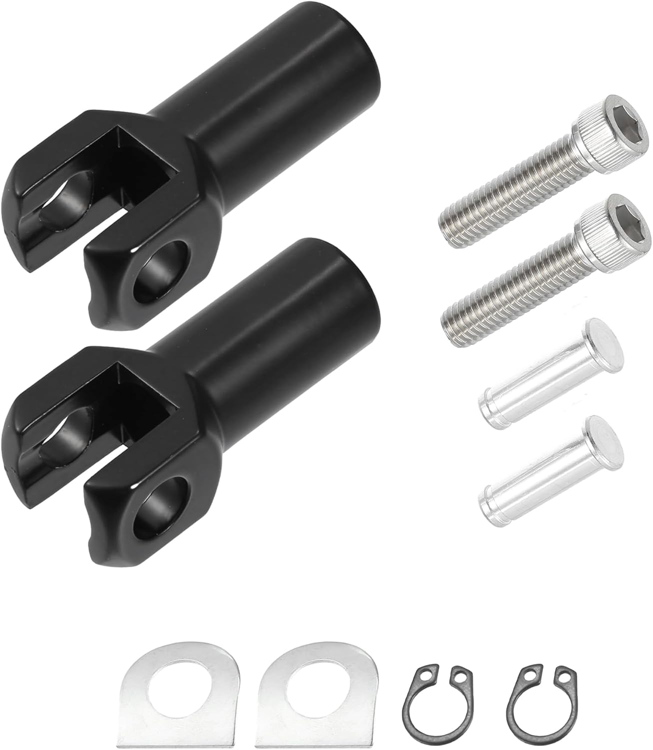 X AUTOHAUX Passenger Foot Peg Supports Mounts Clevis Kit Left and Right Motorcycle Footpeg for Harley Davidson Softail 2000-2006 Footrest Mounting Clevis Hardware Kit Black Aluminium image number 3