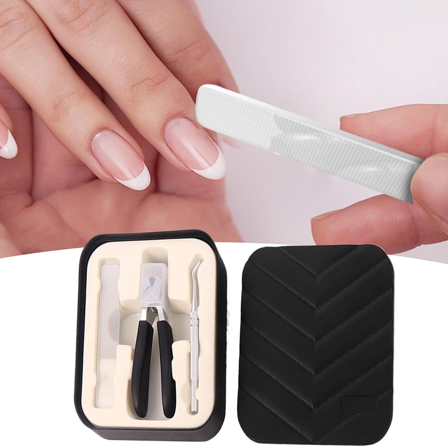Nail Cutter | Beveled Nail Grooming Tool with File and Spoon - Anti-Splash Manicure Tool for Seniors Home Professional Grooming Pedicure Salon - Black image number 3
