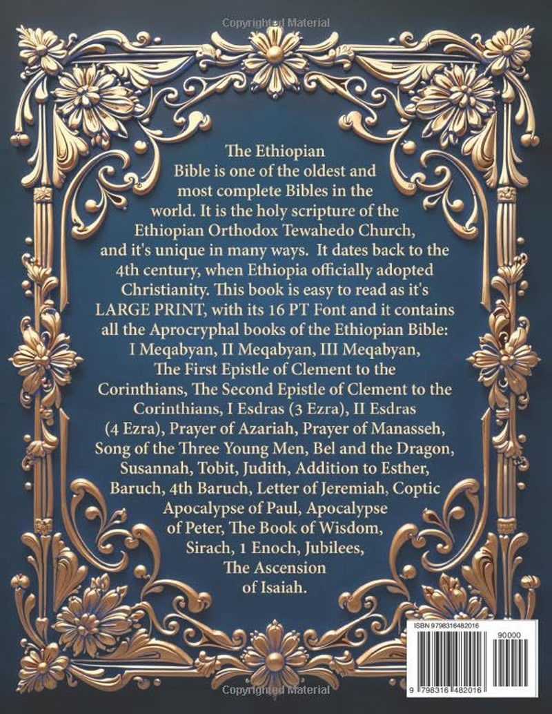 Ethiopian Bible in English Complete (LARGE PRINT): Includes Full Apocrypha and Audio, Enoch, Jubilees, Bel and the Dragon, Tobit, Baruch, I-II-III ... Song of the Three Young Men, and Much More. image number 1