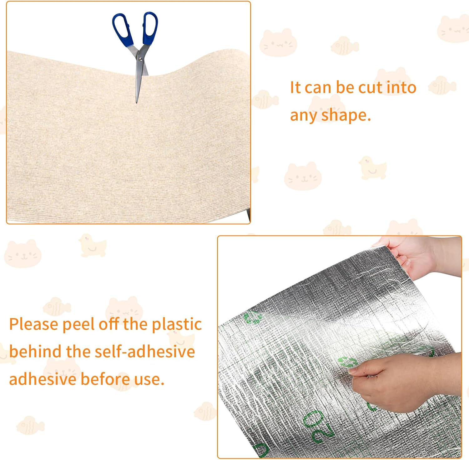 Self-Adhesive Cat Scratching Mat, Scratch Protection Sofa Cat, Scratching Board Scratching Mat Wall, Cat Scratching Mat, Cat Scratching Boards, DIY Climbing Cat Scratcher, Scratch Wall Furniture image number 1