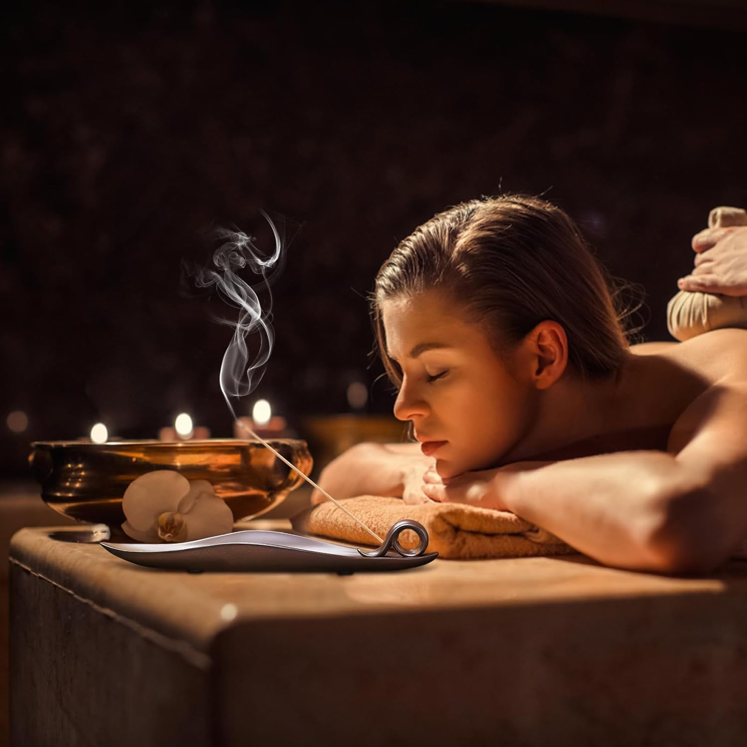 Incense Holder Set - 9 Inch Incense Leaf Boat Stick Holder, & Leaf and Snail Incense Burner, Modern Natural Design, Ceramic Incense Ash Cather for Counters, Meditation Room, Yoga, Home, Office image number 1