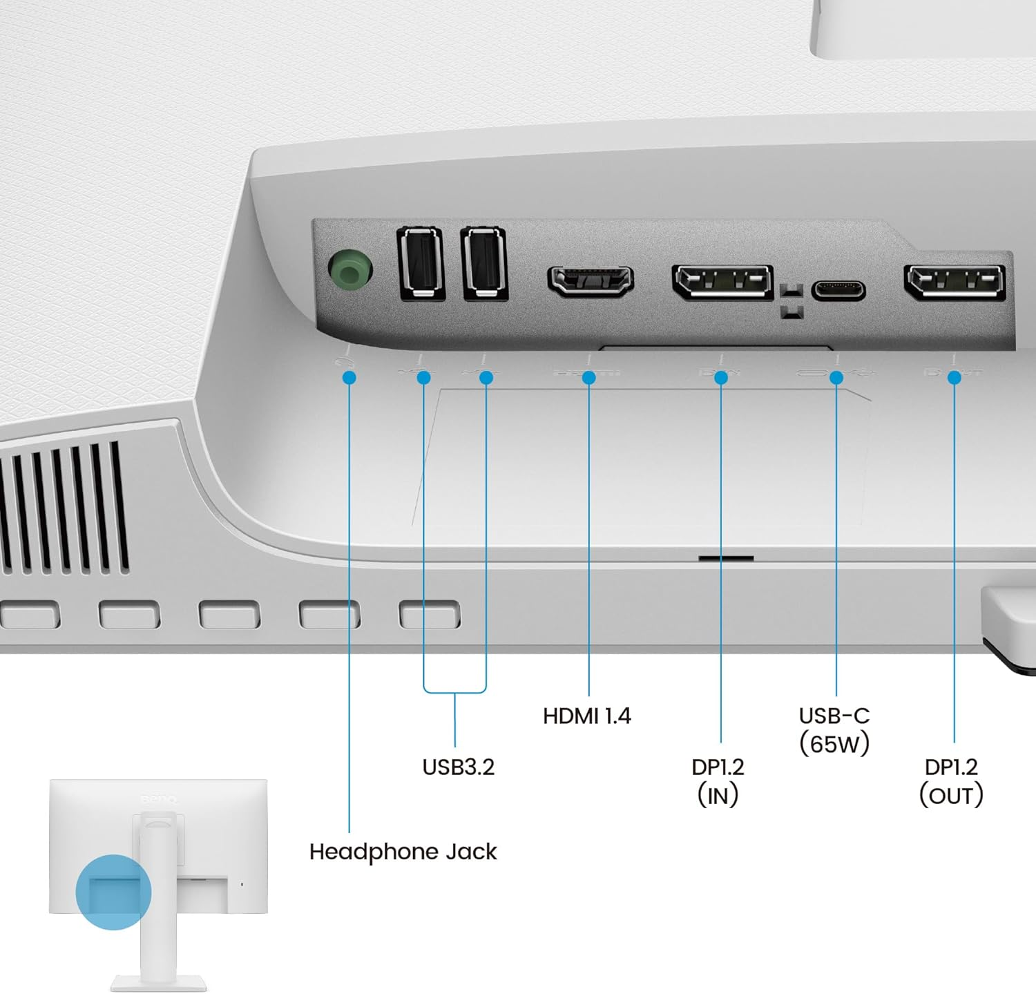 Benq GW2486TC 24" IPS 1080P Home Office Monitor, FHD, USB-C (65W Power Delivery), 100Hz, Eye-Care, Ergo Design, USB Hub, Daisy-Chain, High Refresh Rate, 99% Srgb, HDMI, Display Port, T&Uuml;V Certified image number 3