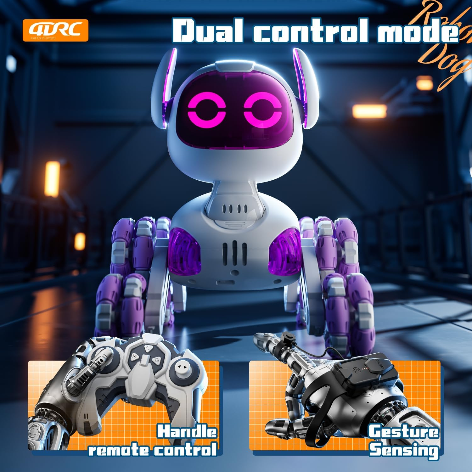 Robot Dog, Stunt RC Car, Transformable, Touch Sensing, Watch Remote Control, Dual Control Robot Toy, Mecanum Wheels, Children'S Birthday Gift (Black) image number 5