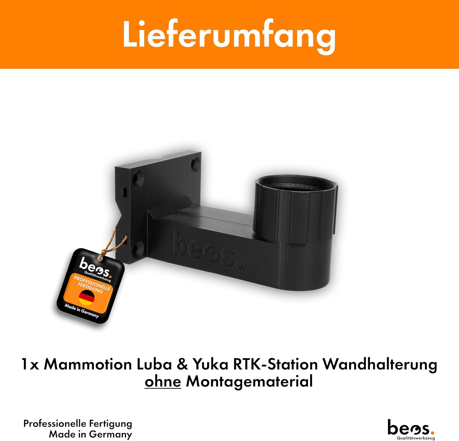 Beos &reg; Premium Wall Mount for Mammotion Antenna - Compatible with the RTK Antenna of Mammotion Robotic Lawnmower | Luba | Luba 2 | Yuka | image number 4