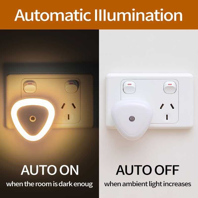 Au Wall Night Lights, Mini Nightlight with Light Sensors, Auto Dusk to Dawn Sensor, Soft Warm White, Ideal Nightlight for Bedroom, Bathroom, Hallway, Kitchen 2 Pack (Warm Light) - Pink Light image number 5