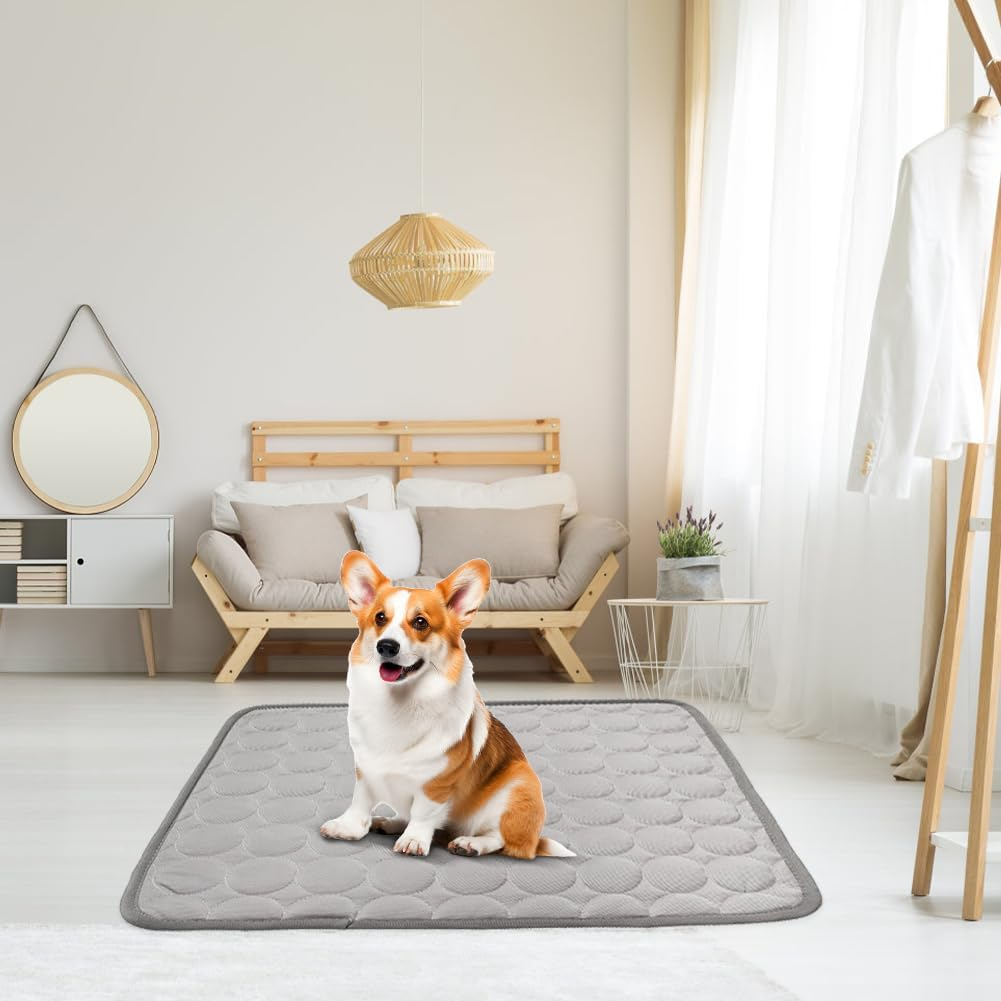 LUPATDY Dog Cooling Mat for Dogs and Cats, Cooling Mat for Cats - Cooling Mat Pets, Self-Cooling Mat Made of Washed Cotton and Cold-Sensitive Fabric for Home on the Go or in the Car image number 1