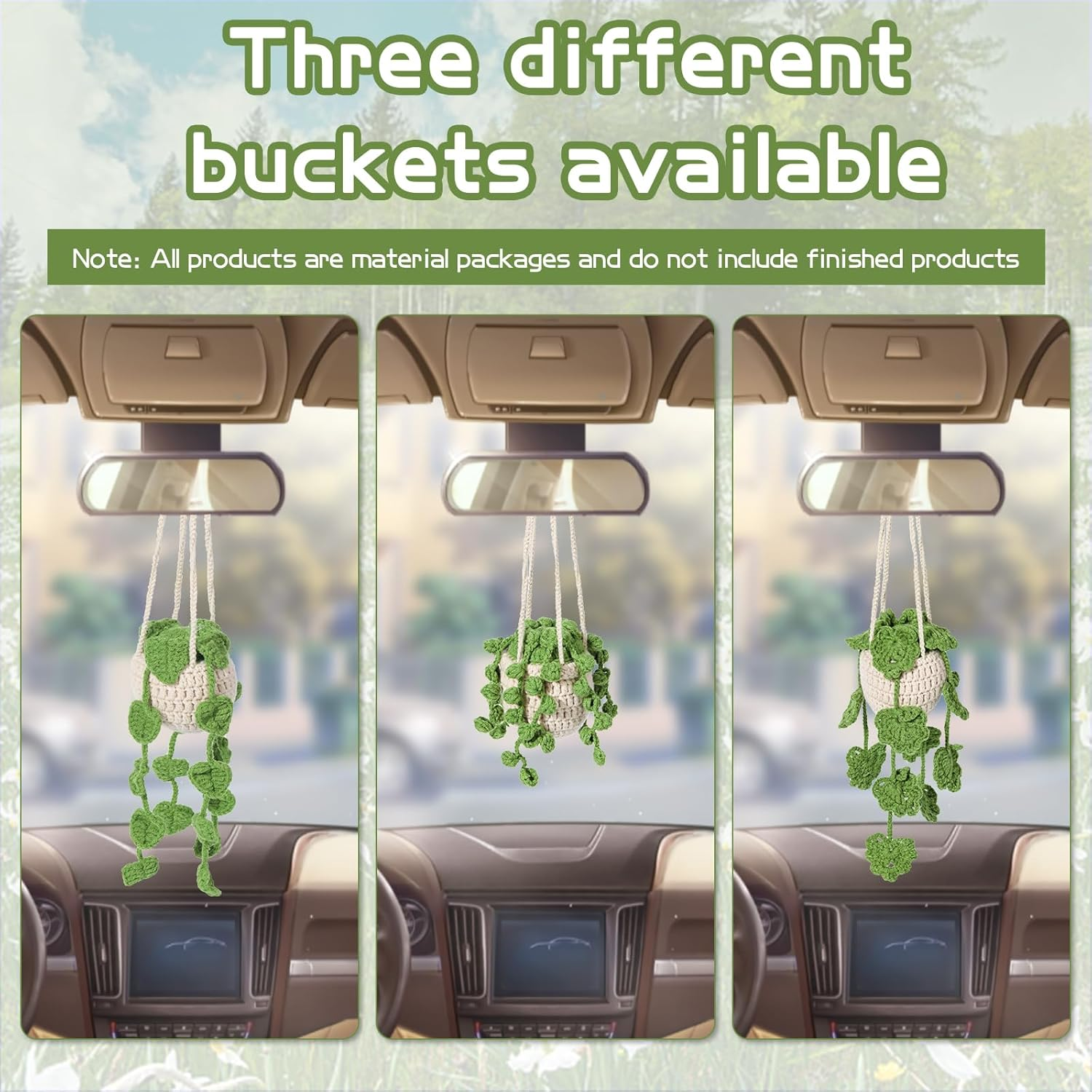 Kdafio Crochet Kit for Beginners, 2 Pcs Hanging Potted Plants Crochet Starter Kit with Step-By-Step Instructions and Video Tutorials Complete Crochet Kit for Beginners Decoration (Leaf Potted Plant) - Color5 image number 3