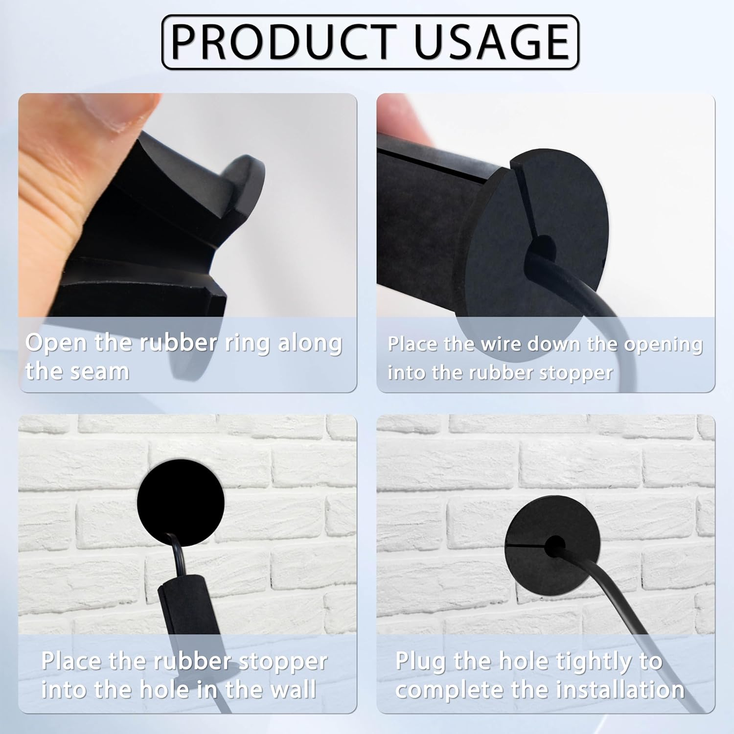 6 Pcs Wall Grommet for Starlink Cable Routing, Silicone Feed through Bushings, Hole Cover Compatible with Starlink Mount for Protecting Cords (Black) image number 6