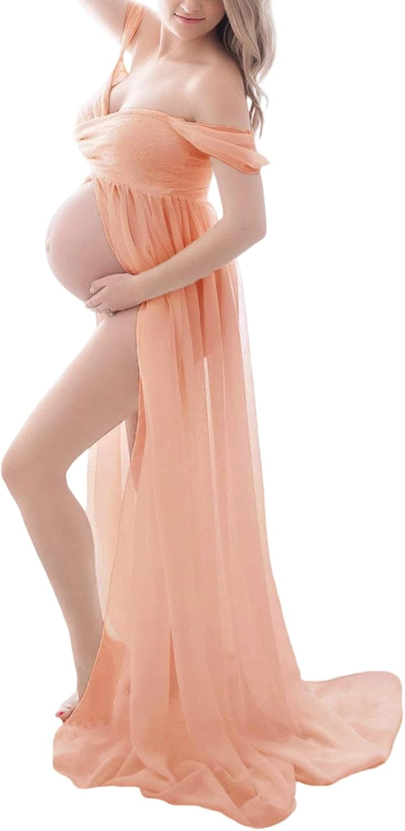 Elegant Maternity Dress Soft Polyester with Flattering Outline Expecting Mother Upgrades for Pregnancy Photos Pregnancy Photo