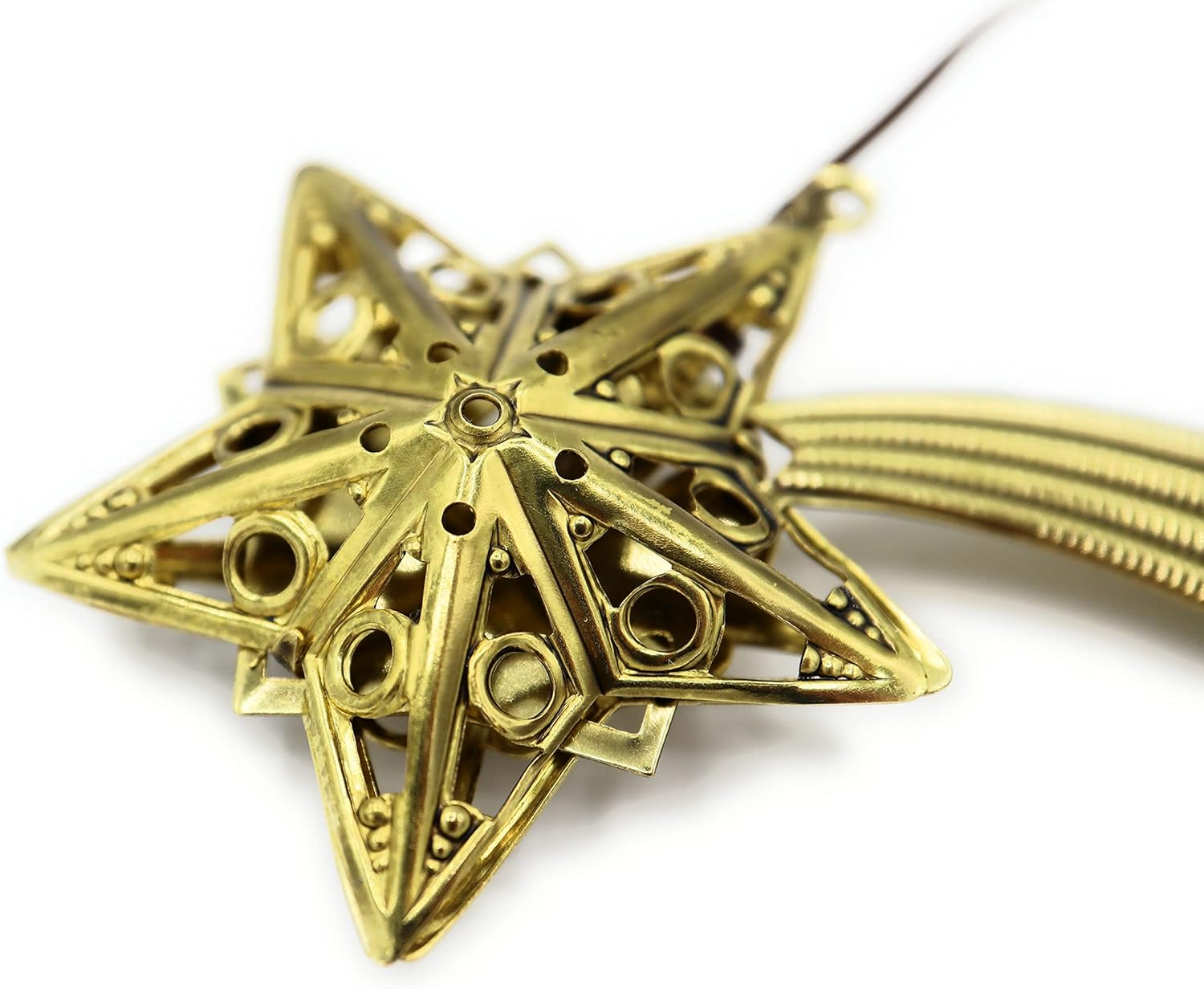 9542 Comet Star for Nativity Scene with Lighting Metal Warm White LED E 5.5-3.5 V (50 Mm, Dark Gold) image number 2