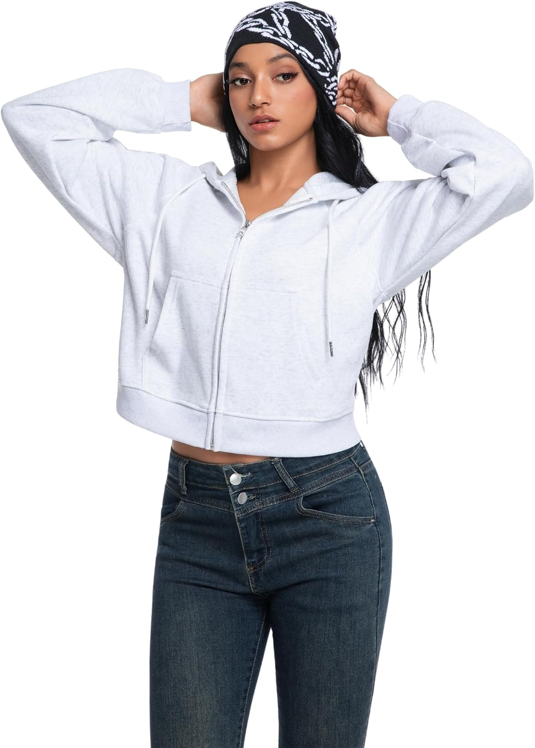 2THESTARS Y2K Beanie Hat for Men & Women Trendy Soft Stretchable Winter Cap, Chain Design Cold Knit Weather Accessory - Black, Black, Medium image number 2