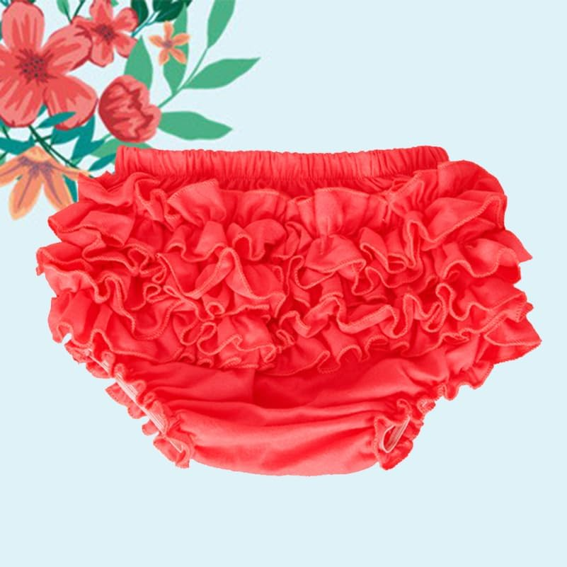 GALPADA Baby Girl Cotton Underpants 2-Pack with Ruffle Lace Back Absorbent Toddler Bloomers Diaper Cover for Everyday Wear and Special Occasions image number 2