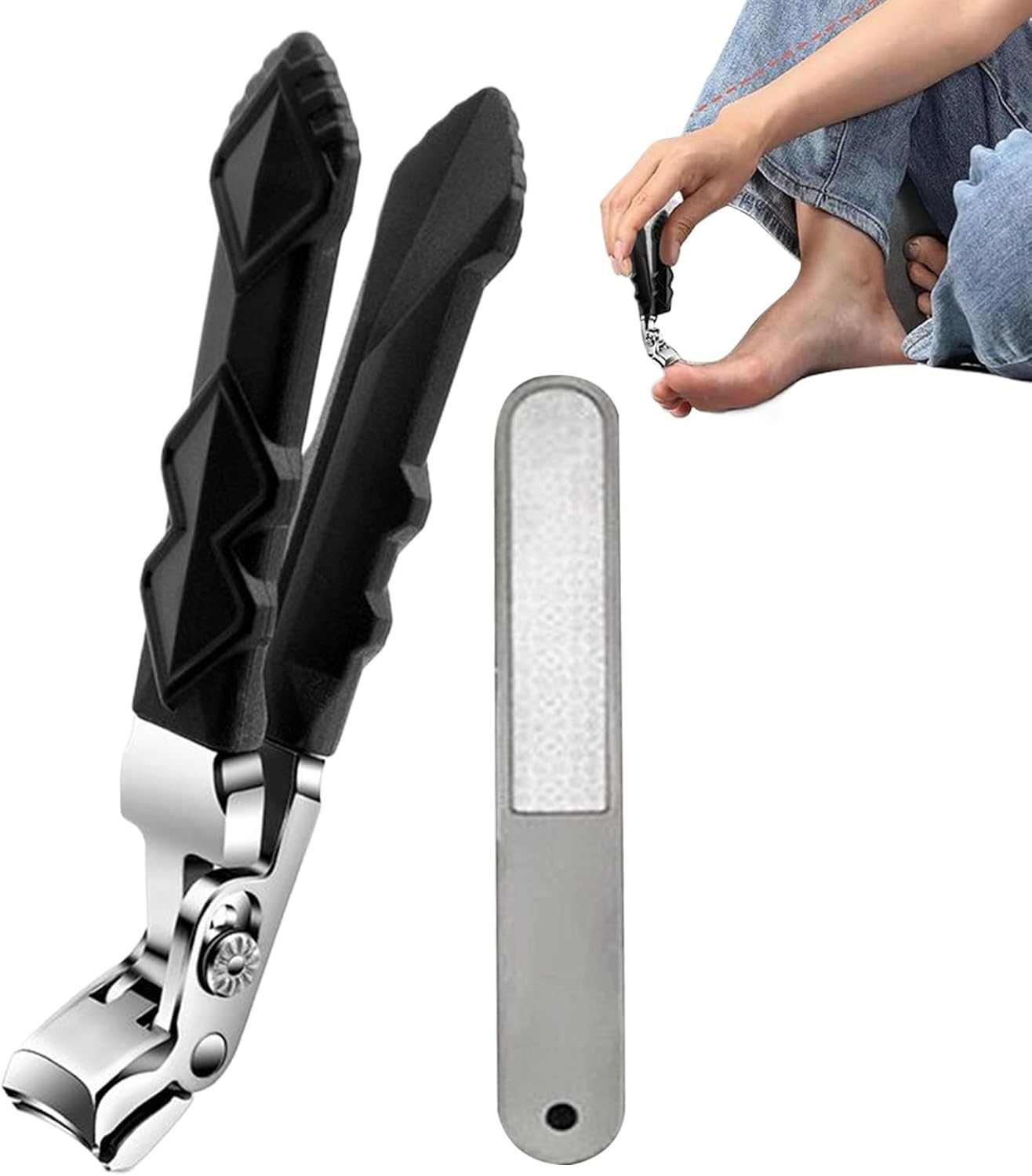 Toe Nail Clippers - Ergonomic Elbow Design Toenail Clippers - Angled Stainless Steel Trimmer Scissors for Travel Precision Cutting Men Adult Women Kids Home Seniors image number 3