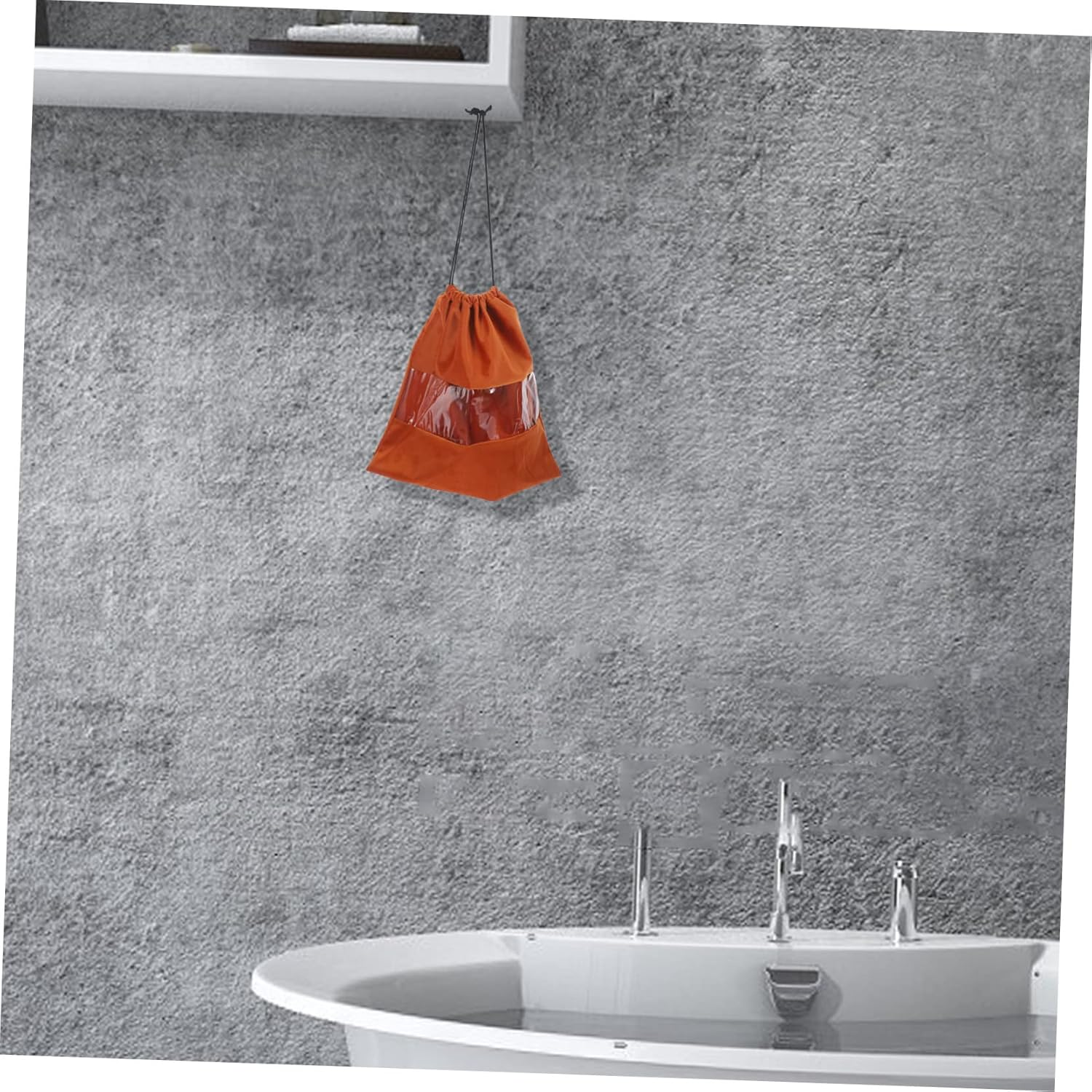 Beavorty Foldable Travel Hair Dryer Bag Hanging Storage Bag Drawstring Dustproof Drawstring Pouch for Low Wattage Hair Dryer Makeup Personal Items - Coffee image number 3