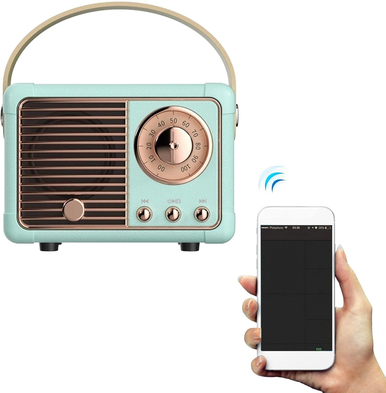Retro Blue-Tooth Speaker | Vintage FM Radio Old Fashioned - Wireless Speaker AM/FM Vintage, Blue-Tooth 5.0 Wireless Connection, Stereo Sound B/M - Pink image number 7