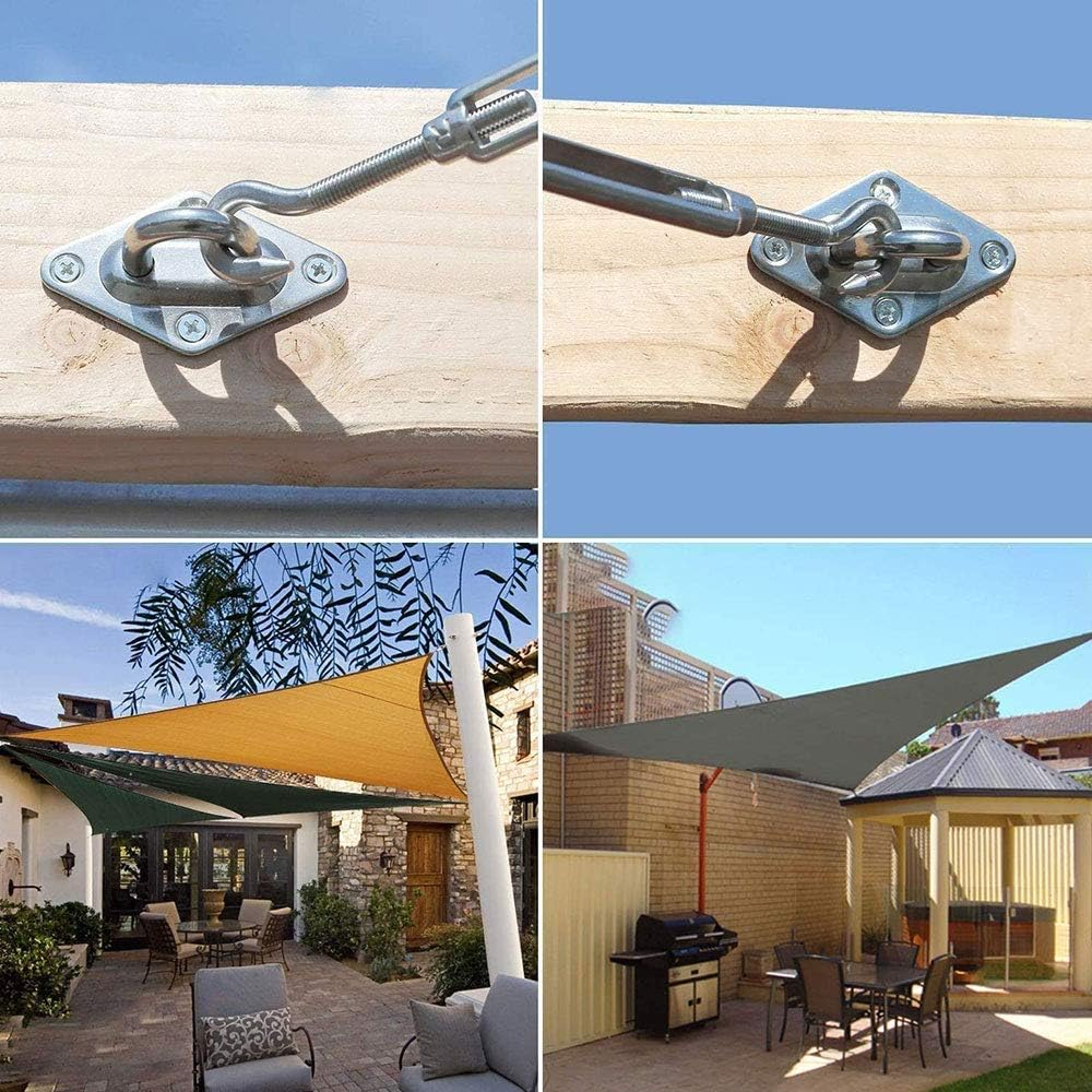 Tooloflife Sun Shade Sail Fixing Kit 8Mm for Square and Triangle，Rectangle，304 Stainless Steel Fixing Hardware Accessories Kits with Screws, Plastic Expansion Deck Garden Lawn Patio(44Ps) image number 5