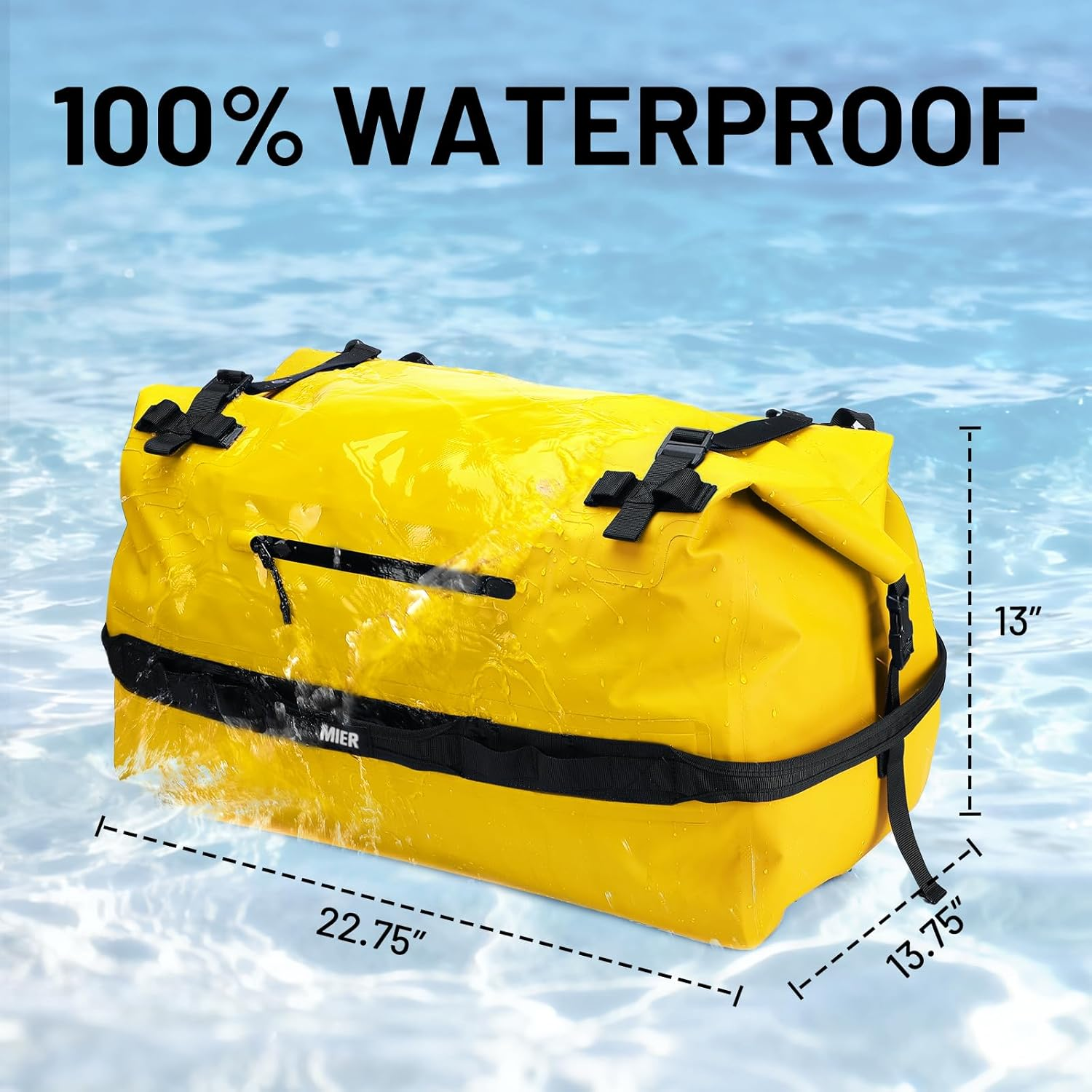 MIER Large Waterproof Duffel Bag Rolltop Dry Backpack Duffle Bags for Kayaking, Rafting, Boating, Swimming, Camping, Travel, Gym, Beach, 80L image number 5